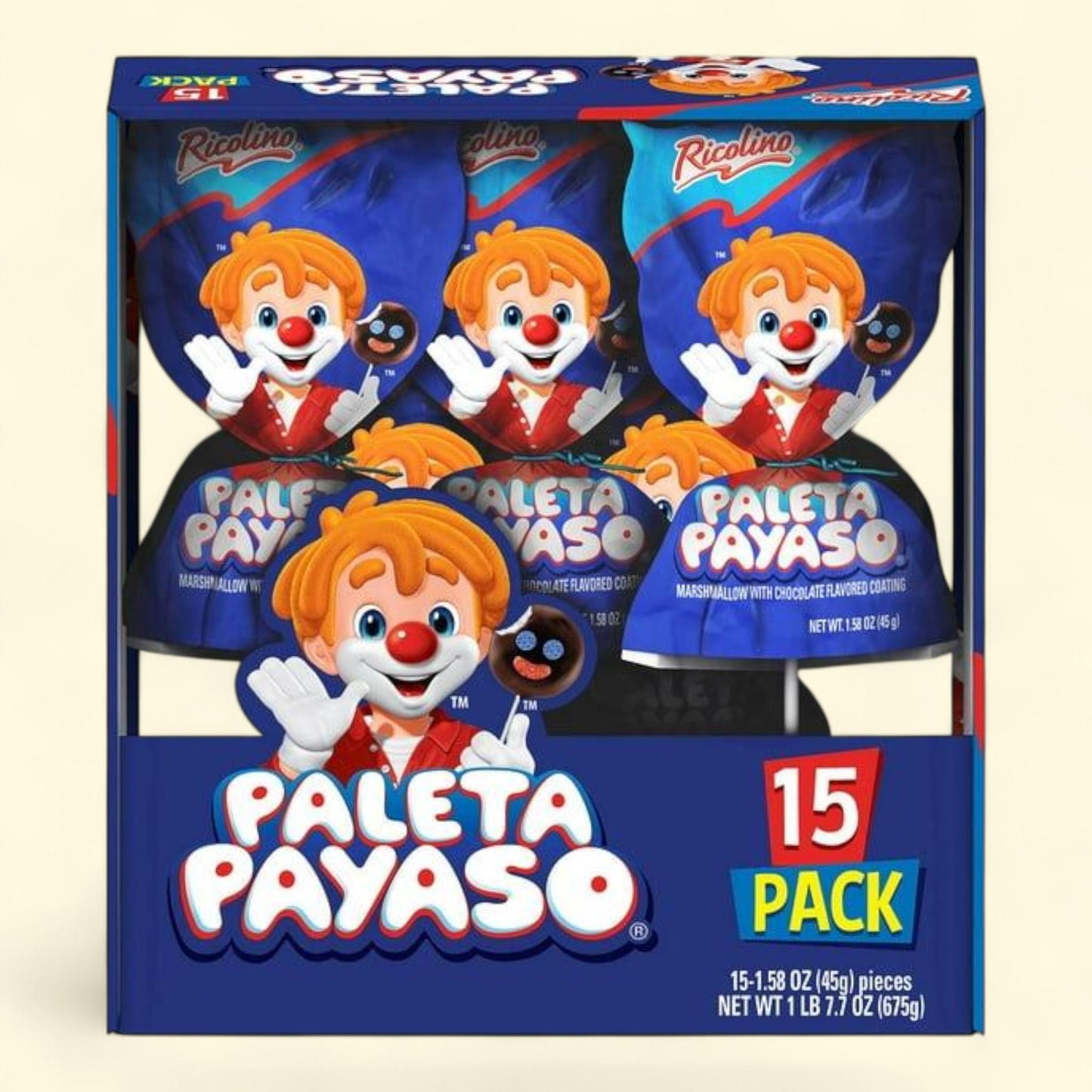 Paleta Payaso Chocolate Marshmallow Lollipop, 1.58 oz., 15 pk.