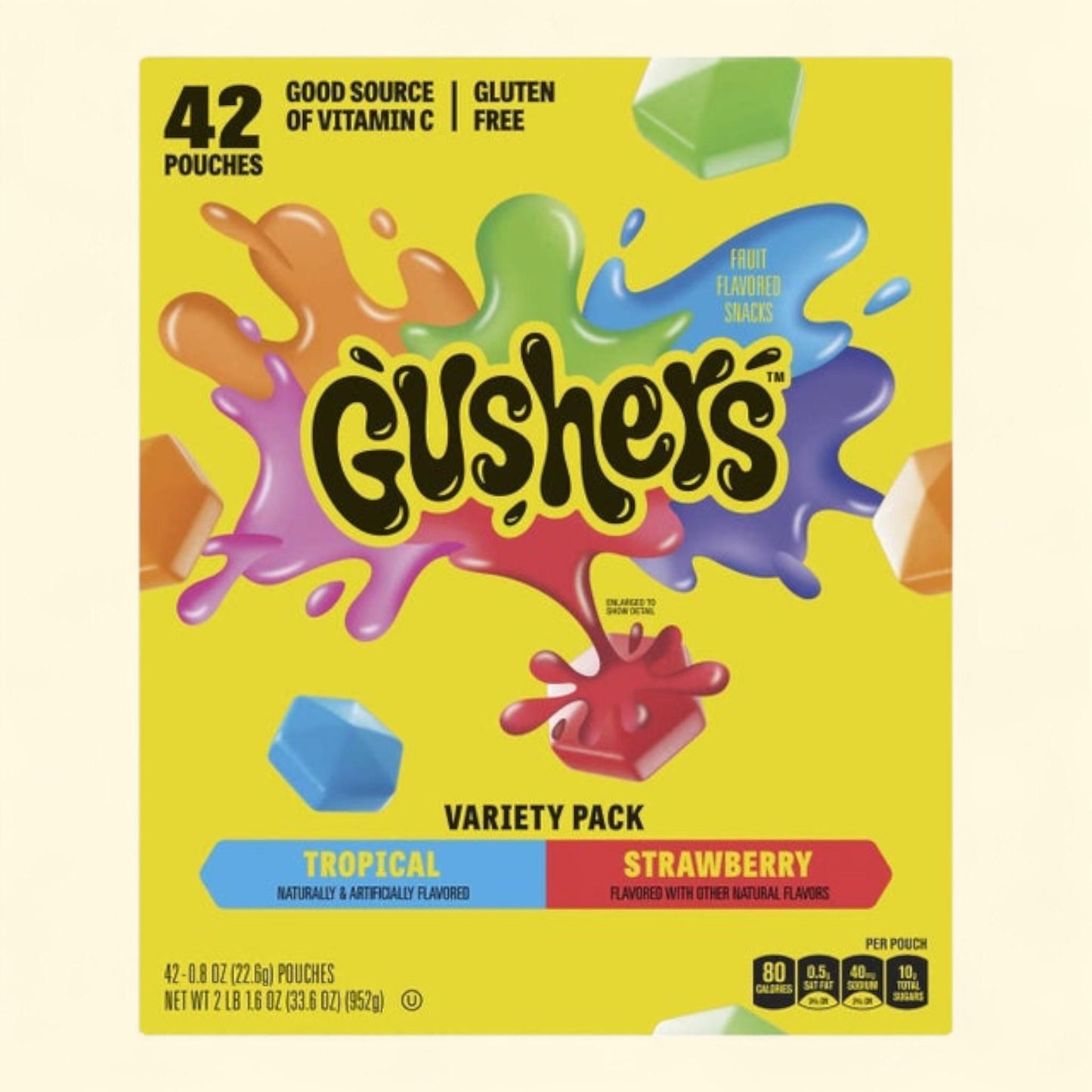 Fruit Gushers Variety Pack, 0.8 oz, 42-Count
