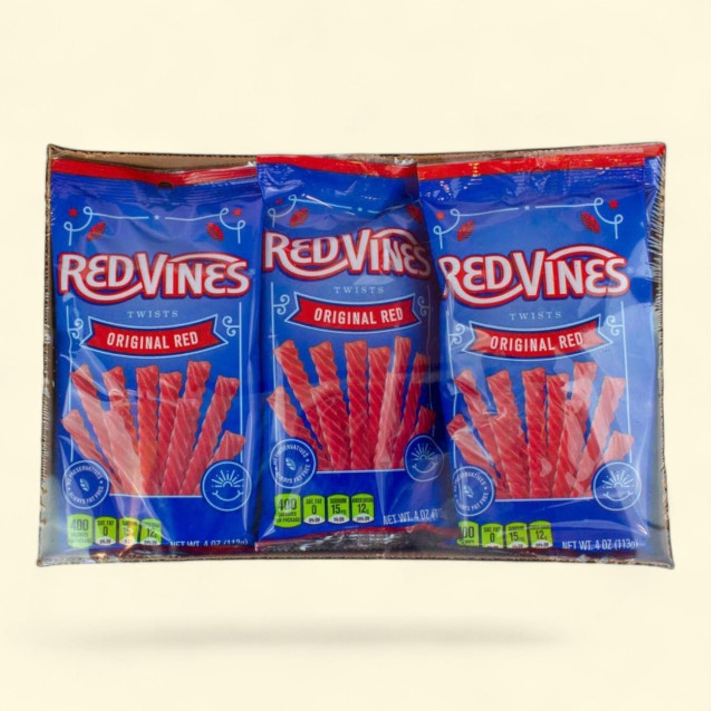 Red Vines Twists, Original Red Licorice Candy, 4 oz, 15-count