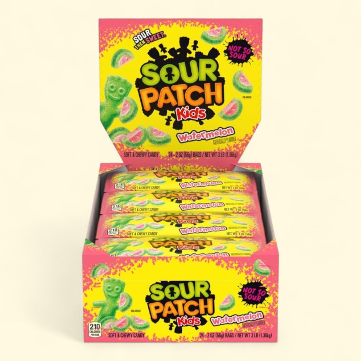 Sour Patch Kids Soft & Chewy Candy, Watermelon, 2 oz, 24-count