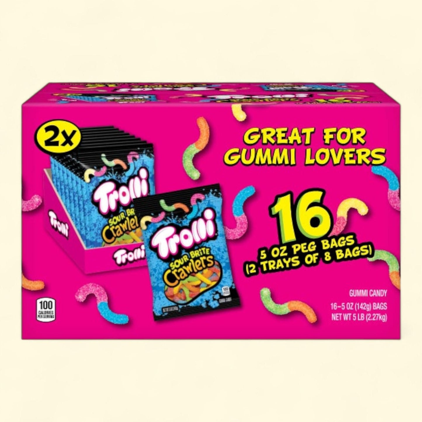 Trolli Sour Brite Crawlers Candy, 5 oz, 16-count