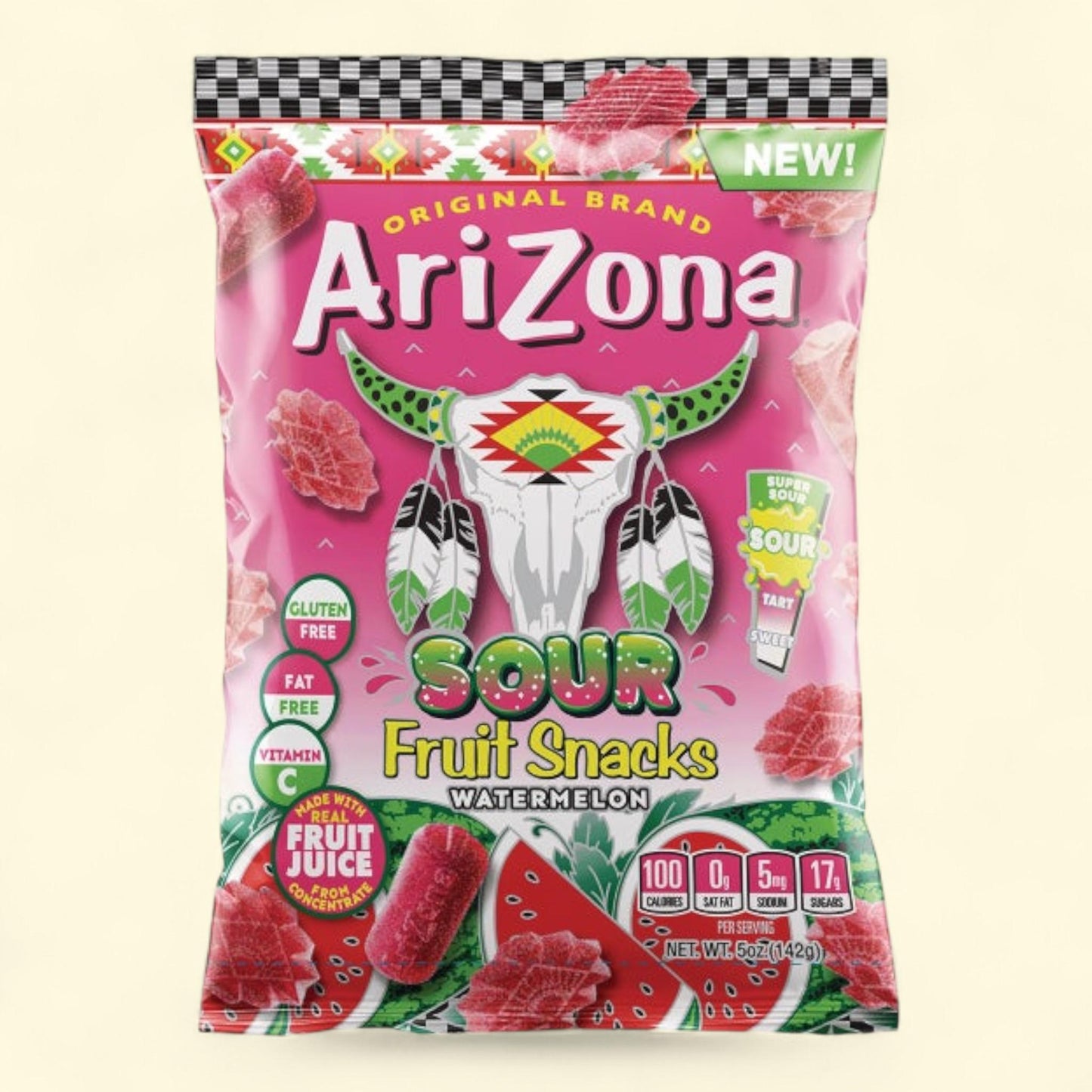 Arizona Sour Fruit Snacks, Watermelon, 5 oz, 12-count — authentic US product shipped worldwide by Treatspree