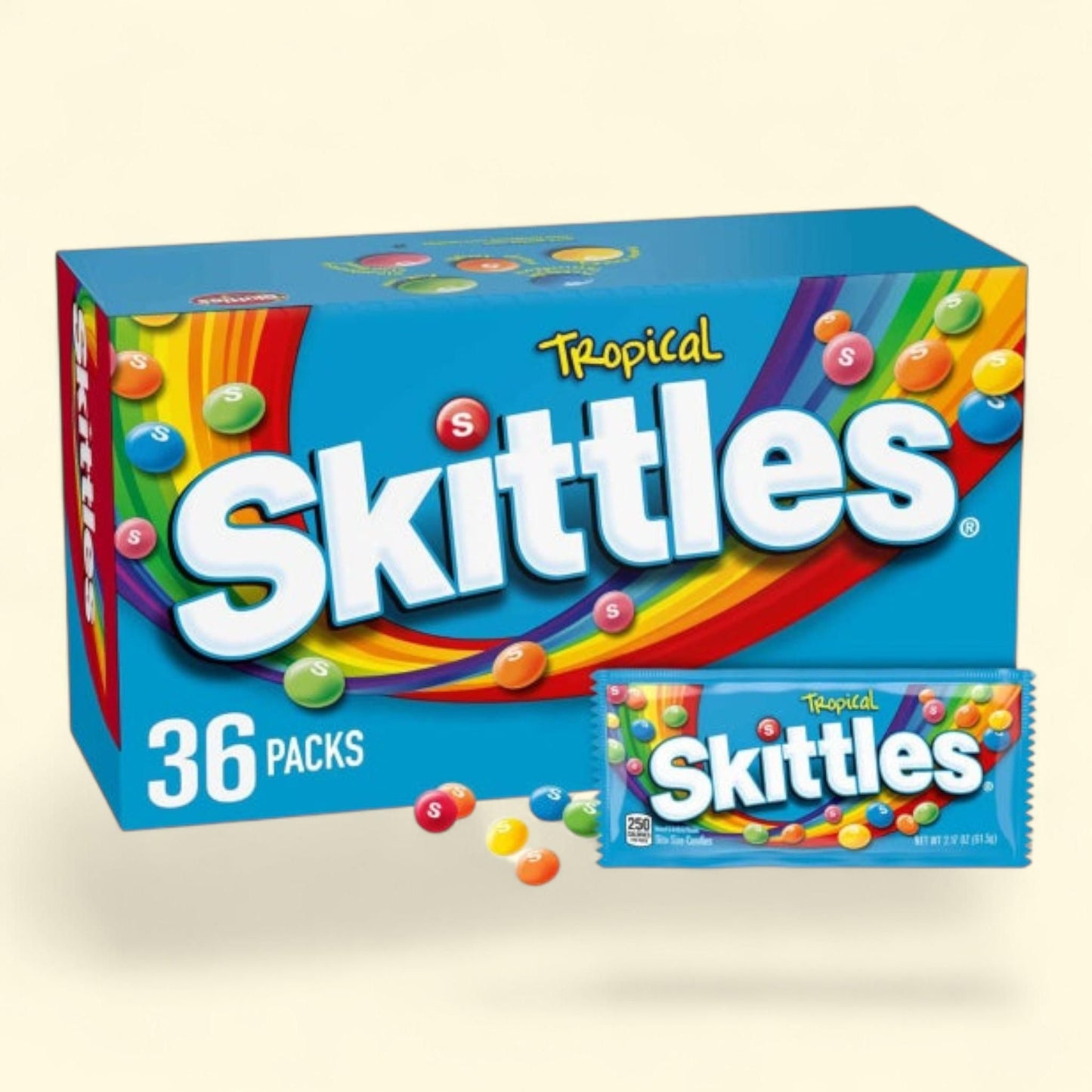 Skittles Bite Size Candy, Tropical, 2.17 oz, 36-count