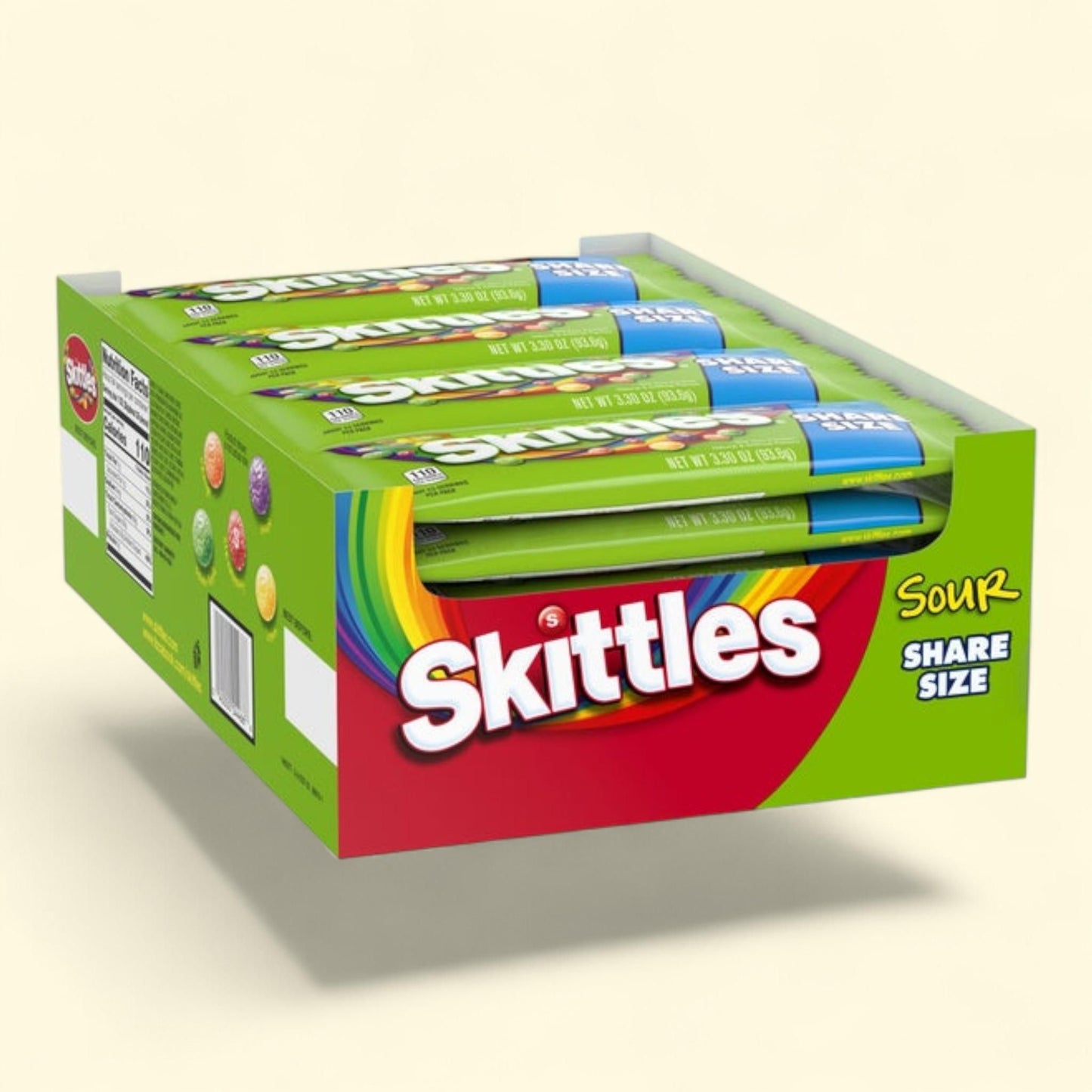 Skittles Bite Size Candies, Sour, 3.3 Oz, 24-Count