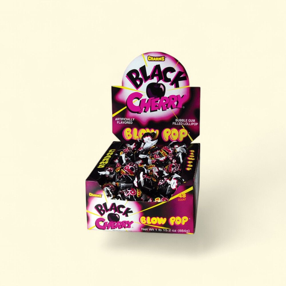 Blow Pop Black Cherry Lollipops, 48 Count — authentic US product shipped worldwide by Treatspree