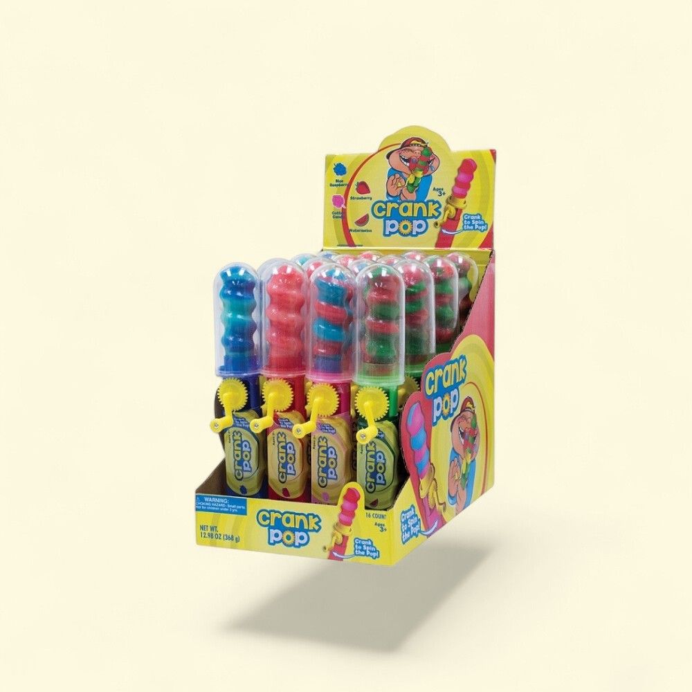 Crank Pop Spiral Lollipops Assorted Flavors - 16 Count — authentic US product shipped worldwide by Treatspree