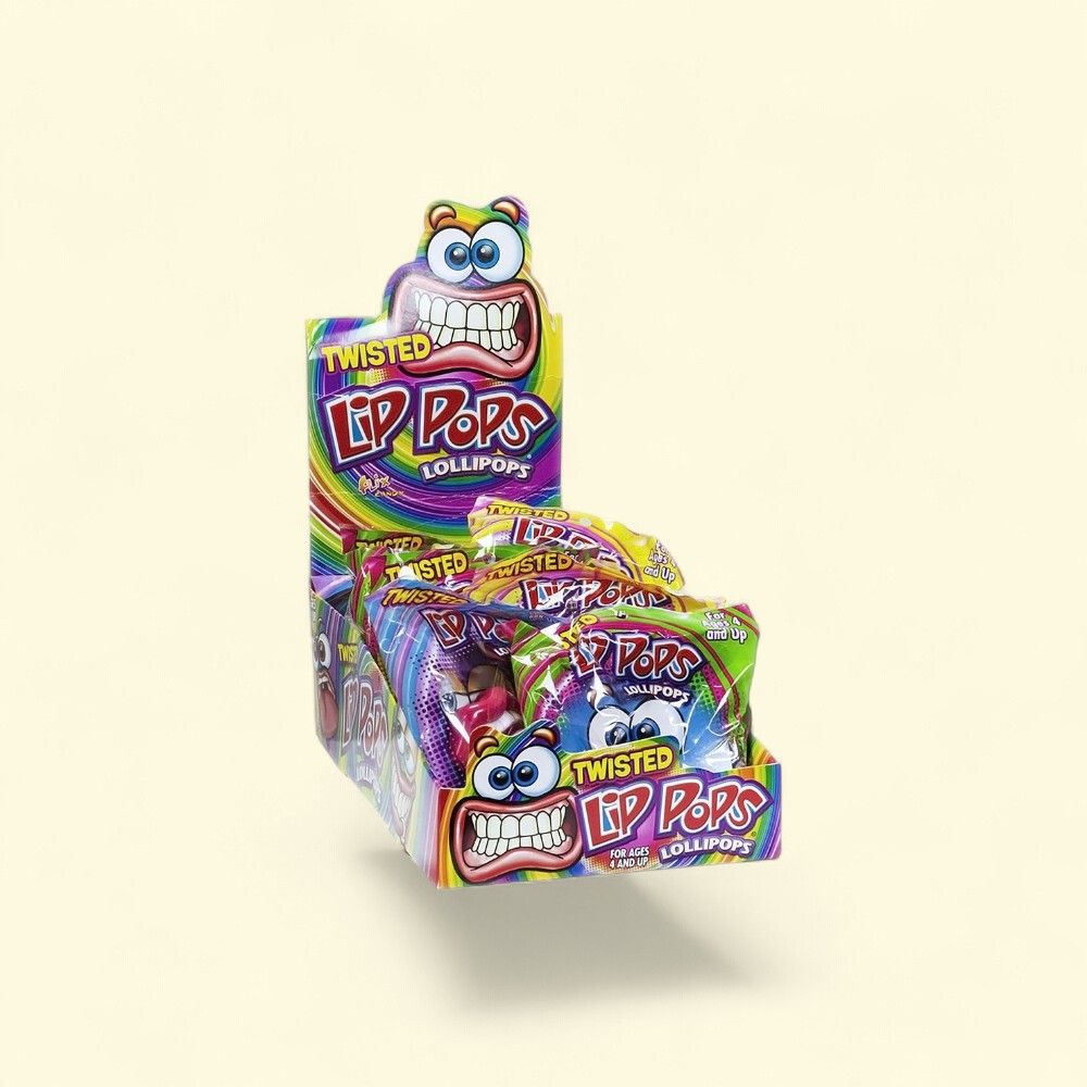LIP POPS Twisted Lollipops - 12 Count Pack — authentic US product shipped worldwide by Treatspree