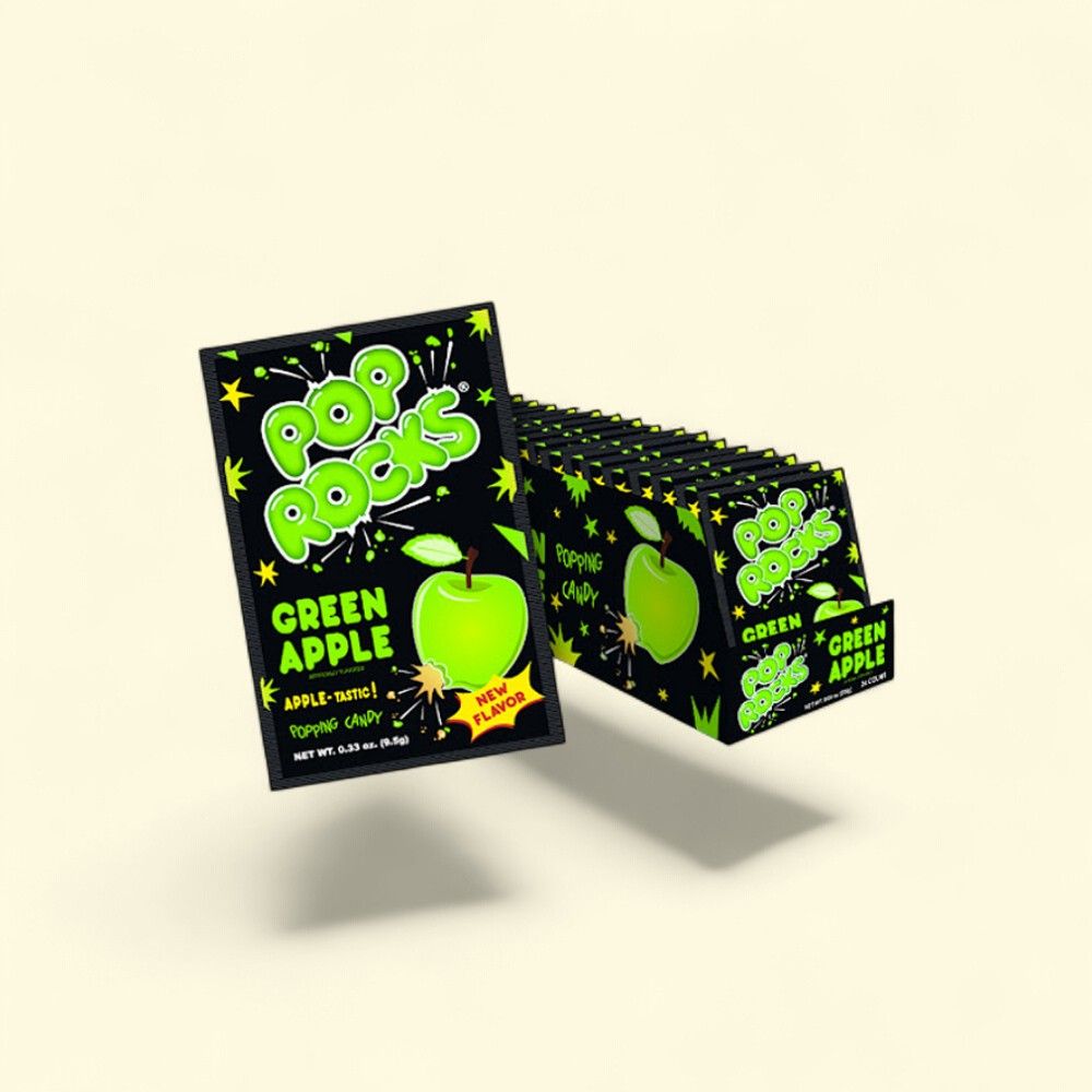 Pop Rocks Green Apple Popping Candy - Slim Box (24 Count) — authentic US product shipped worldwide by Treatspree