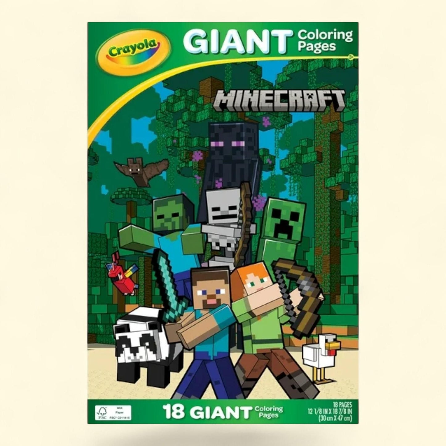 Crayola Minecraft Giant Coloring Pages (18ct), Large Minecraft Colo... — authentic US product shipped worldwide by Treatspree