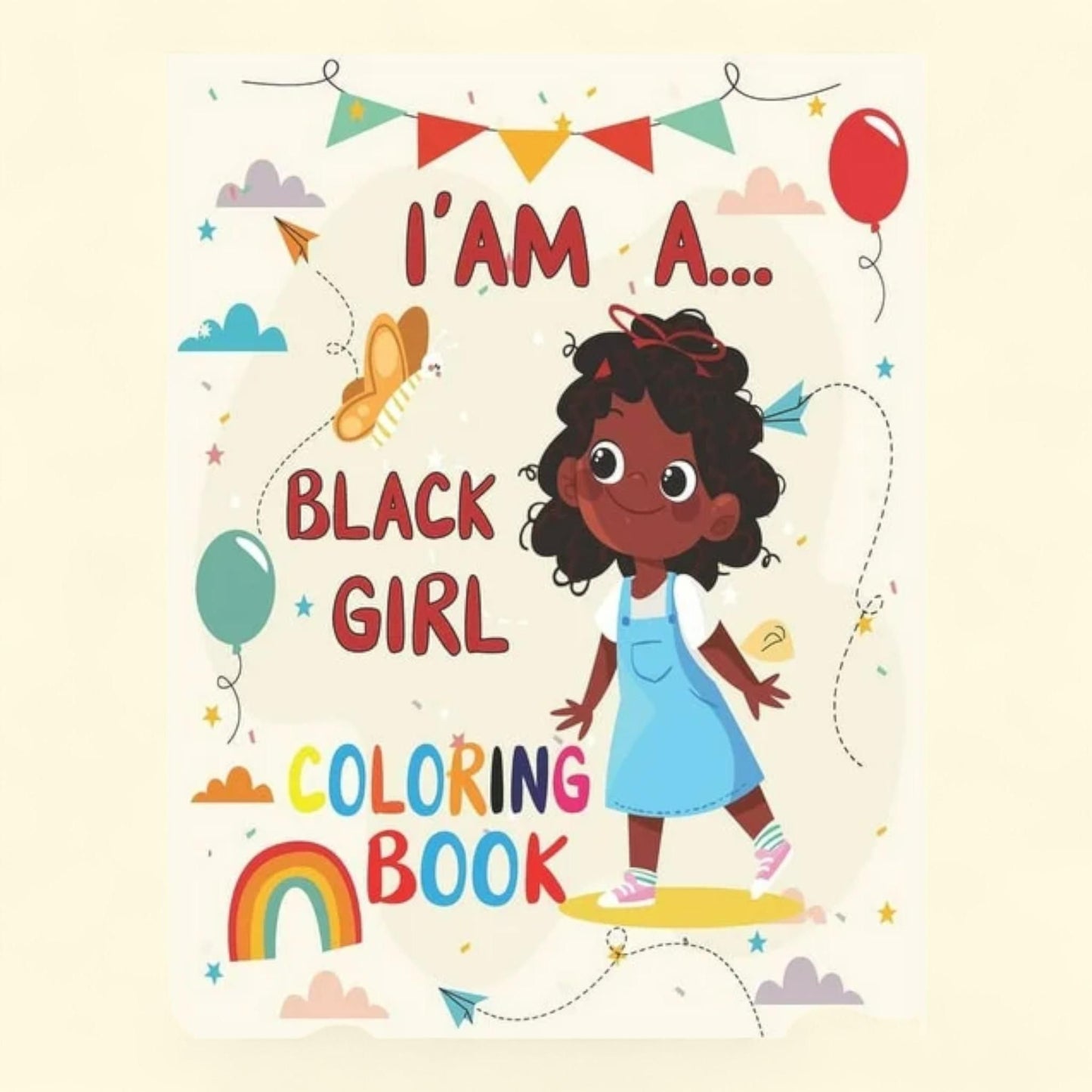 Tj Bookinoo Black Girl Coloring Book, 9 in