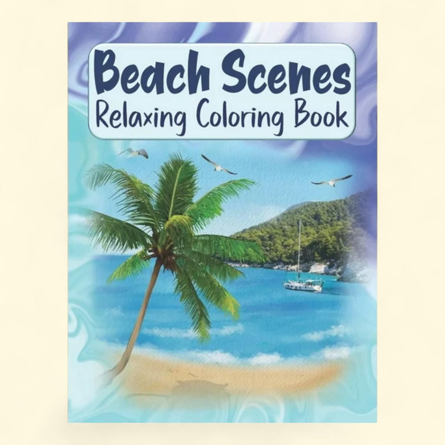 Beach Scenes Relaxing Coloring Book, 8.50 x 0.17 x 11.02 in