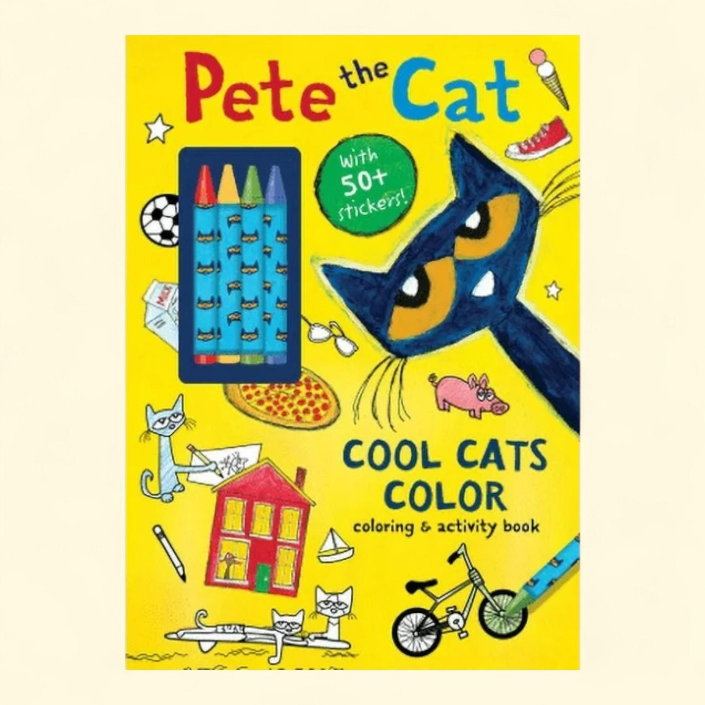 Pete The Cat Coloring Book, with Crayons