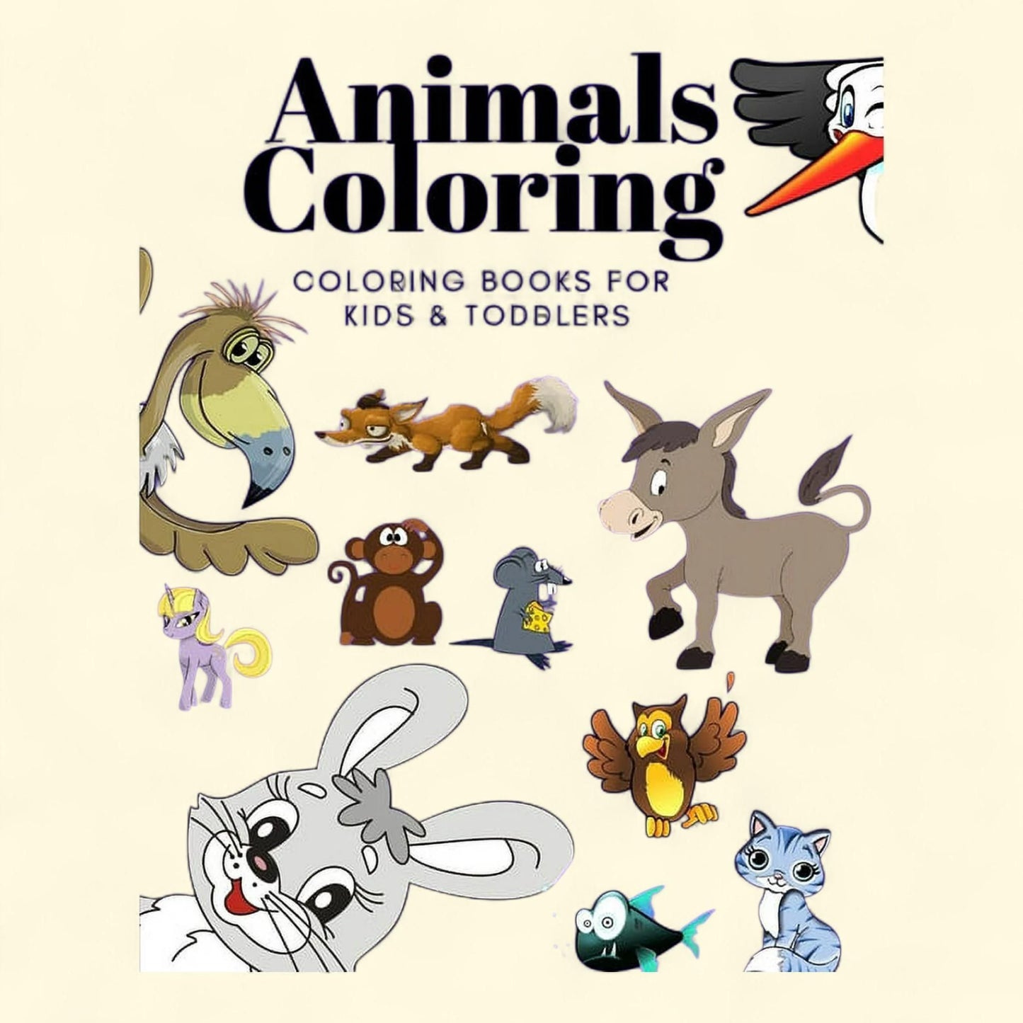 Animals Coloring Books, Kids & Toddlers: Ages 2-4, 4-8, Boys, Girls