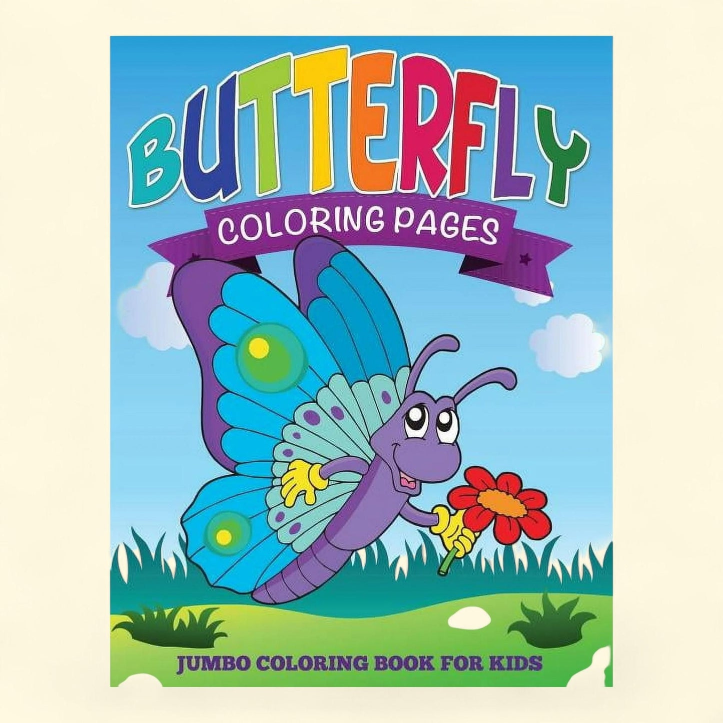 Butterfly Coloring Pages, Jumbo Coloring Book for Kids, 8.5 in