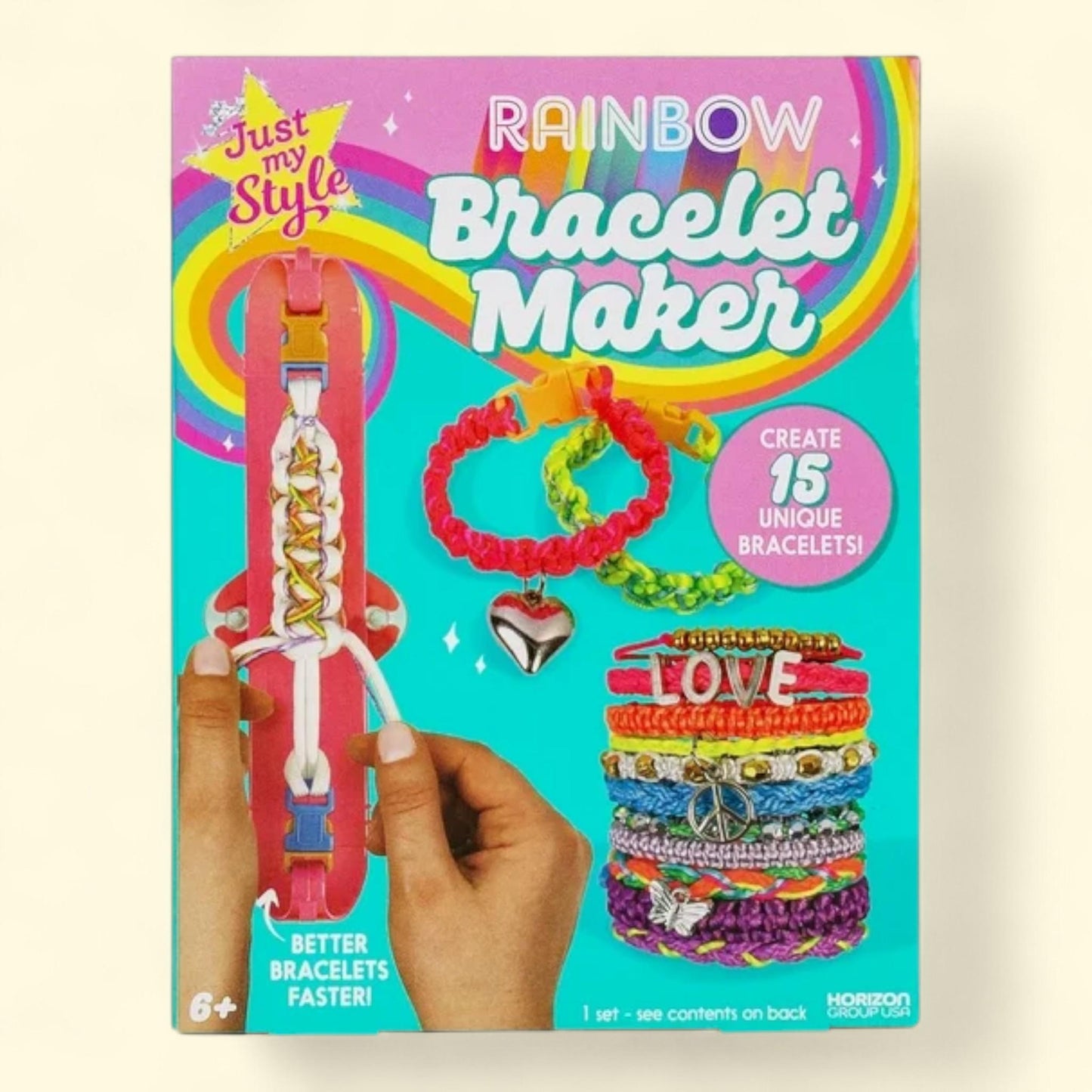 Just My Style DIY Multicolor Satin Cord Bracelet Maker, 6+