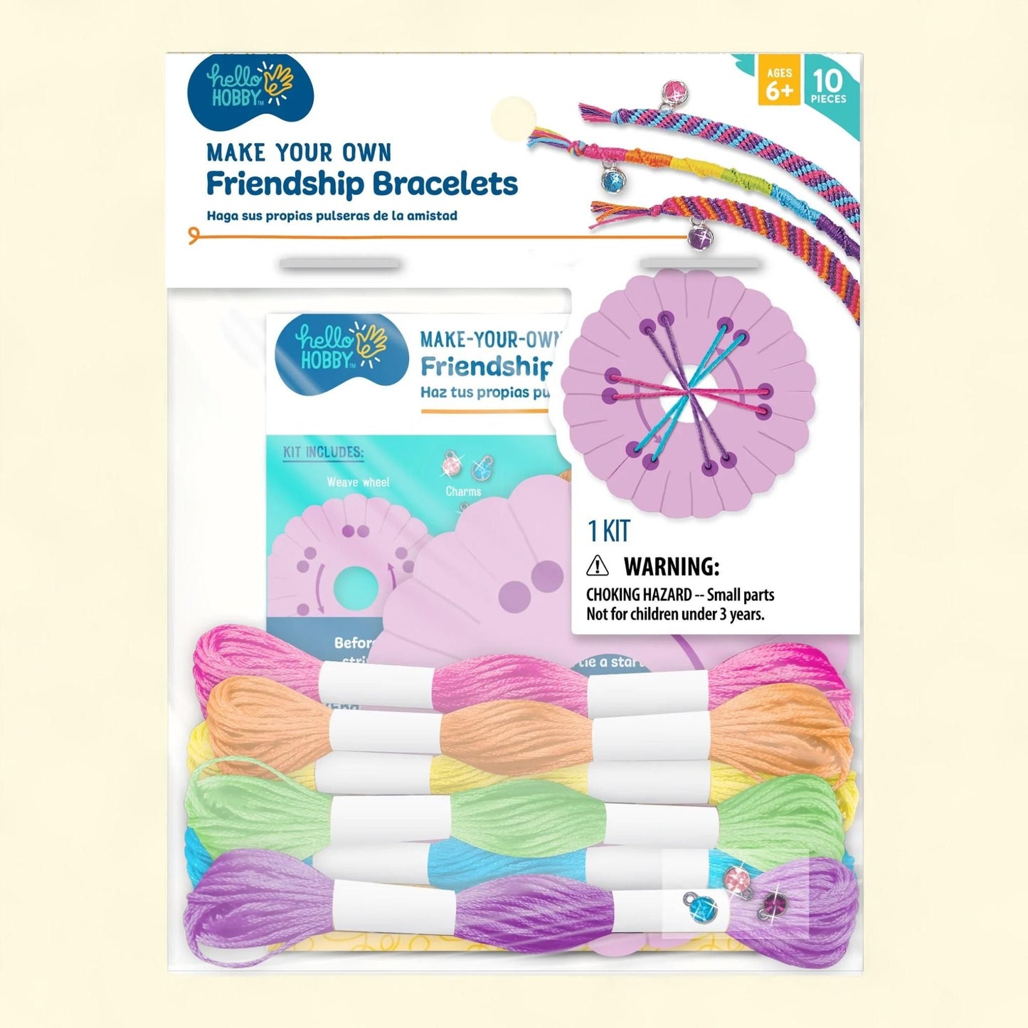 Hello Hobby Friendship Bracelet Making Kit, Child Craft Kits, 0.12 x 6.00 x 0.12 Inches