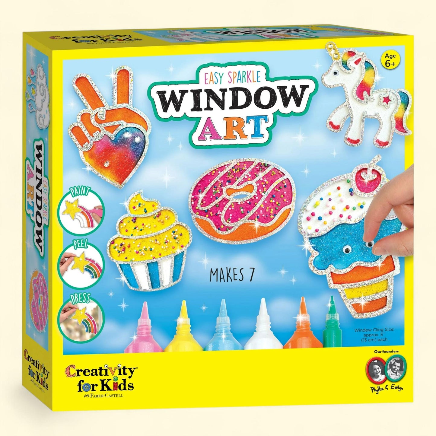 Creativity for Kids Easy Sparkle Window Art, Child Beginner Craft Kit, Boys and Girls