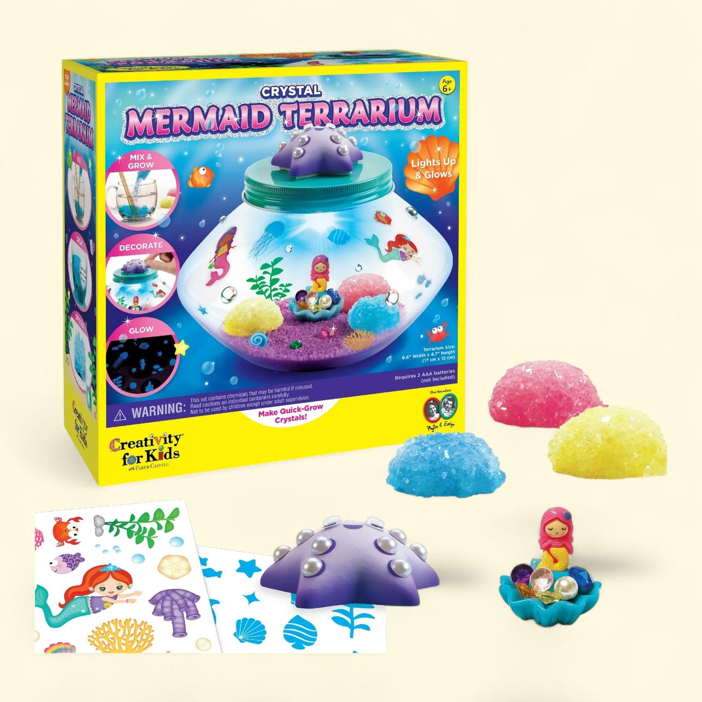 Creativity for Kids Crystal Mermaid Terrarium, Child and Beginner Craft Kit, Boys and Girls, Child
