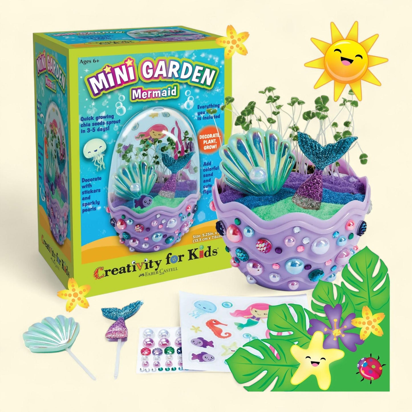 Creativity for Kids Mini Garden Mermaid, Child Craft Kit, Boys and Girls