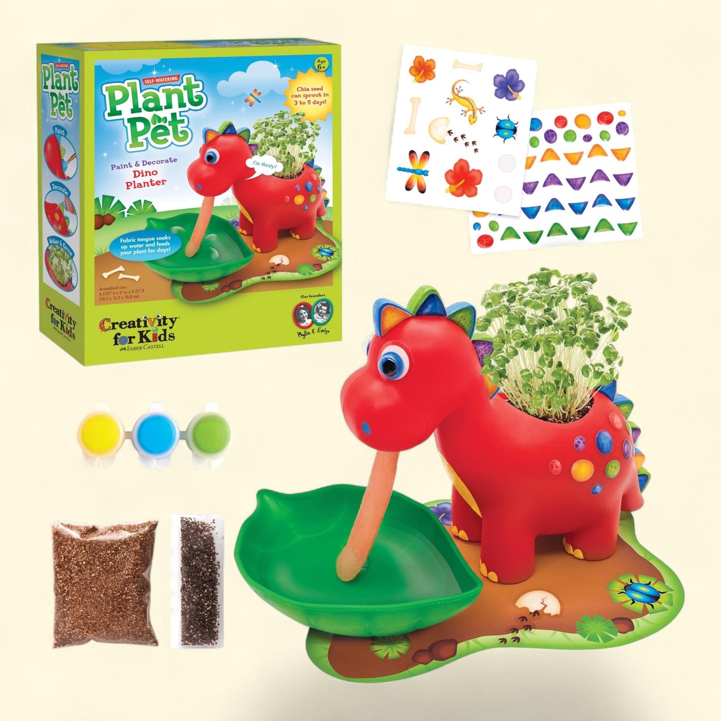 Creativity for Kids Dinosaur Self-Watering Plant Pet, Count 1
1