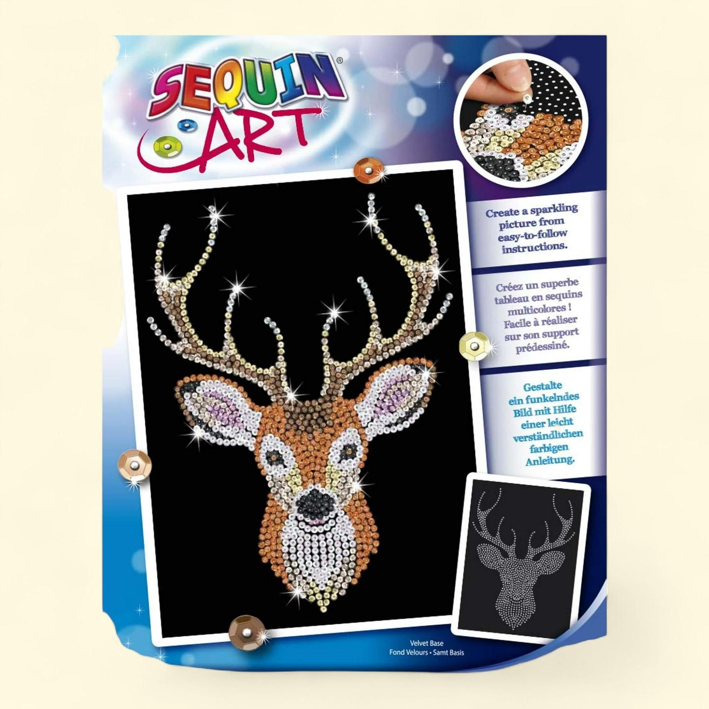 Sequin Art - Sparkling Deer, 27 x 35cm (10.6 x 13.8 inches)