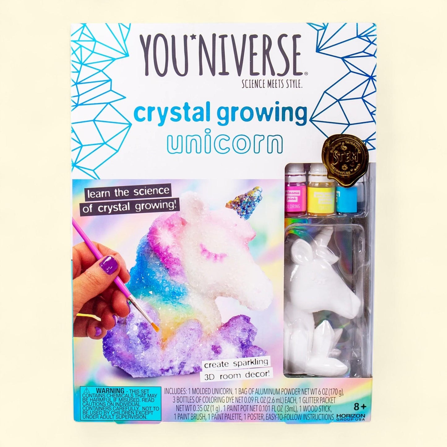 YOU*niverse 3D Crystal Growing Unicorn, 6+