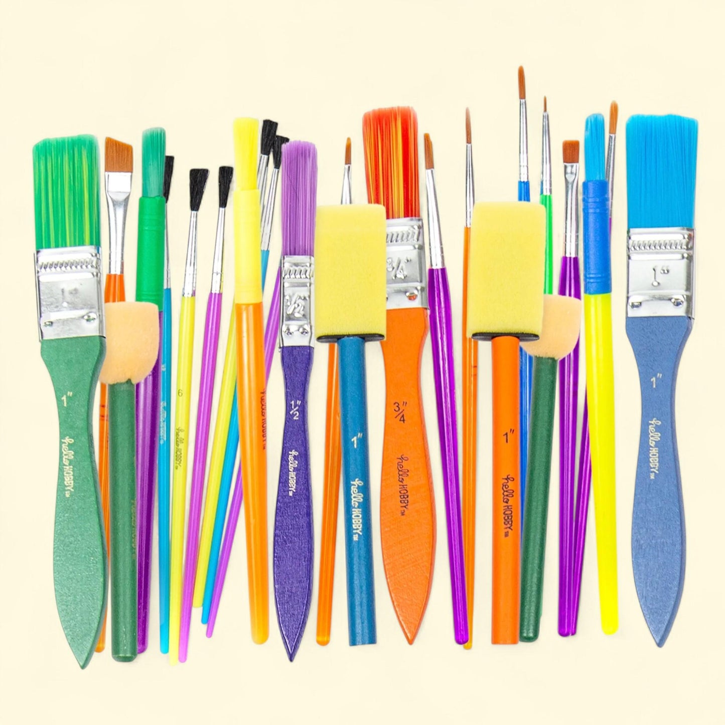 Hello Hobby Paint Brushes, 25 Count — authentic US product shipped worldwide by Treatspree