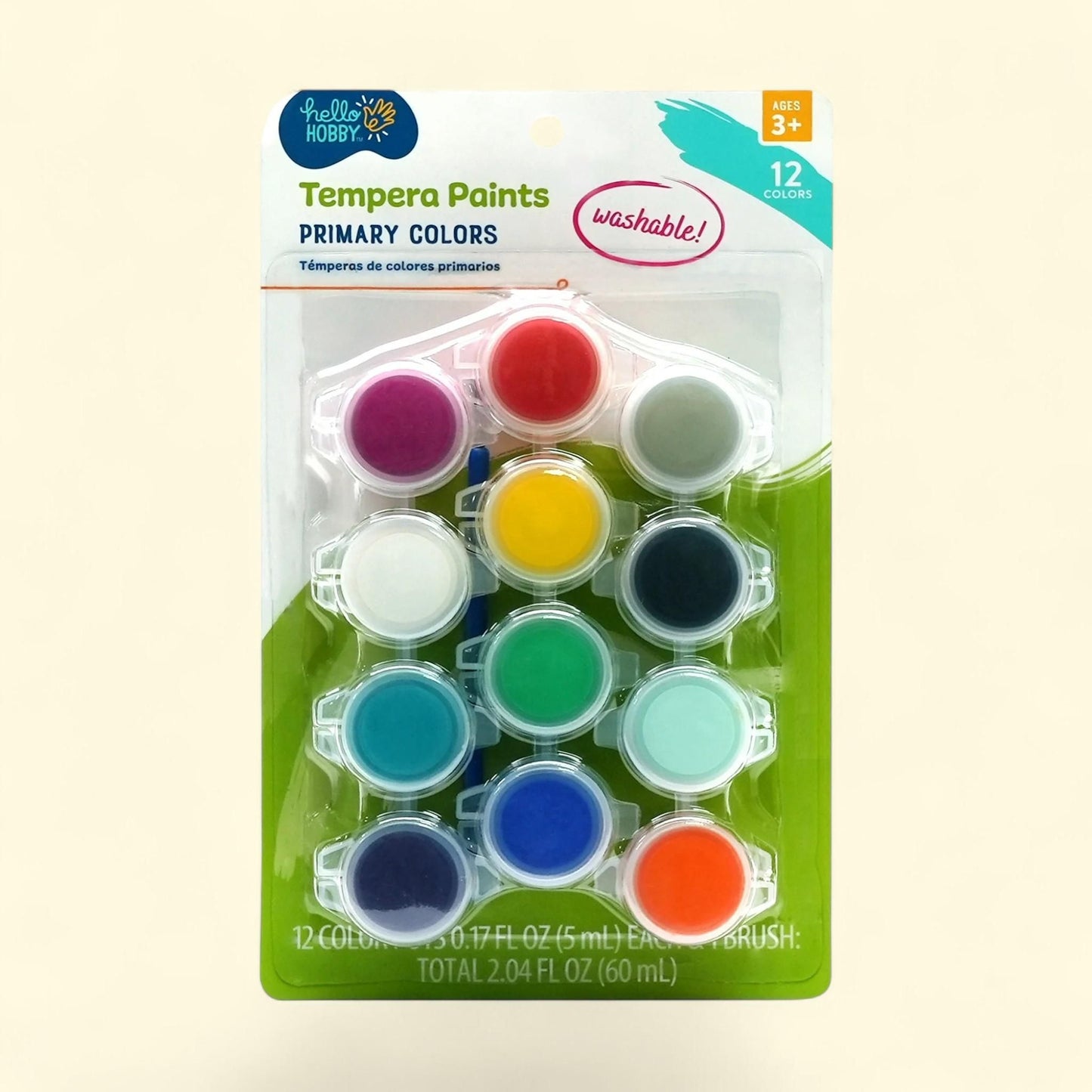 Hello Hobby Tempera Paints, 12 Colors — authentic US product shipped worldwide by Treatspree