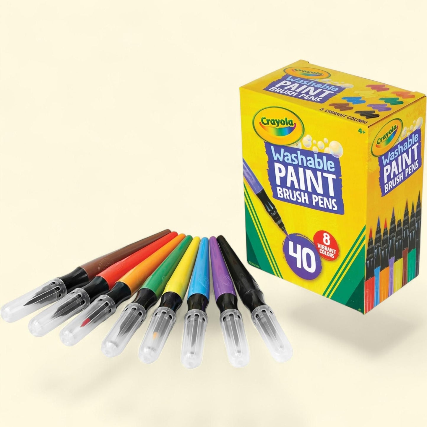 Crayola No-Drip Paint Brush Pens, Pack of 40