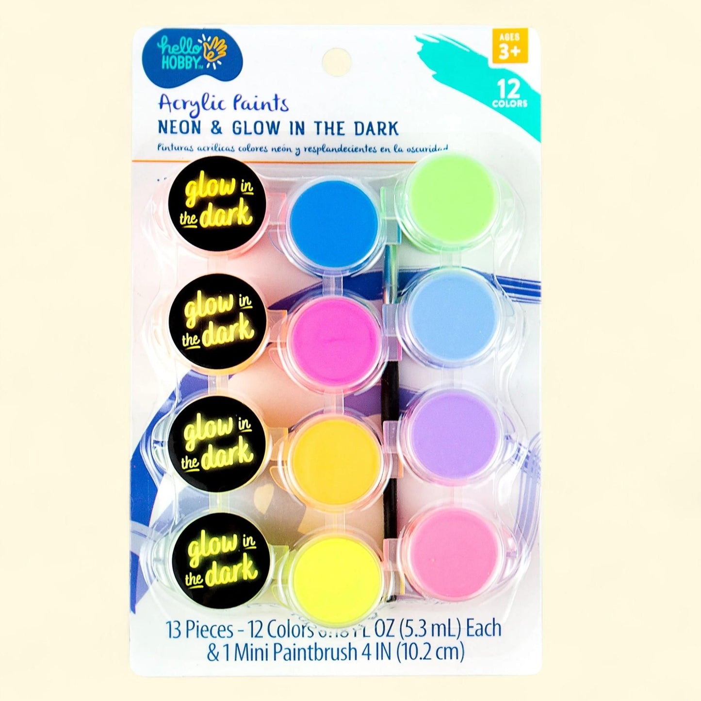 Hello Hobby Acrylic Paint Strips & Paintbrush Set, Child, Ages 3+ — authentic US product shipped worldwide by Treatspree