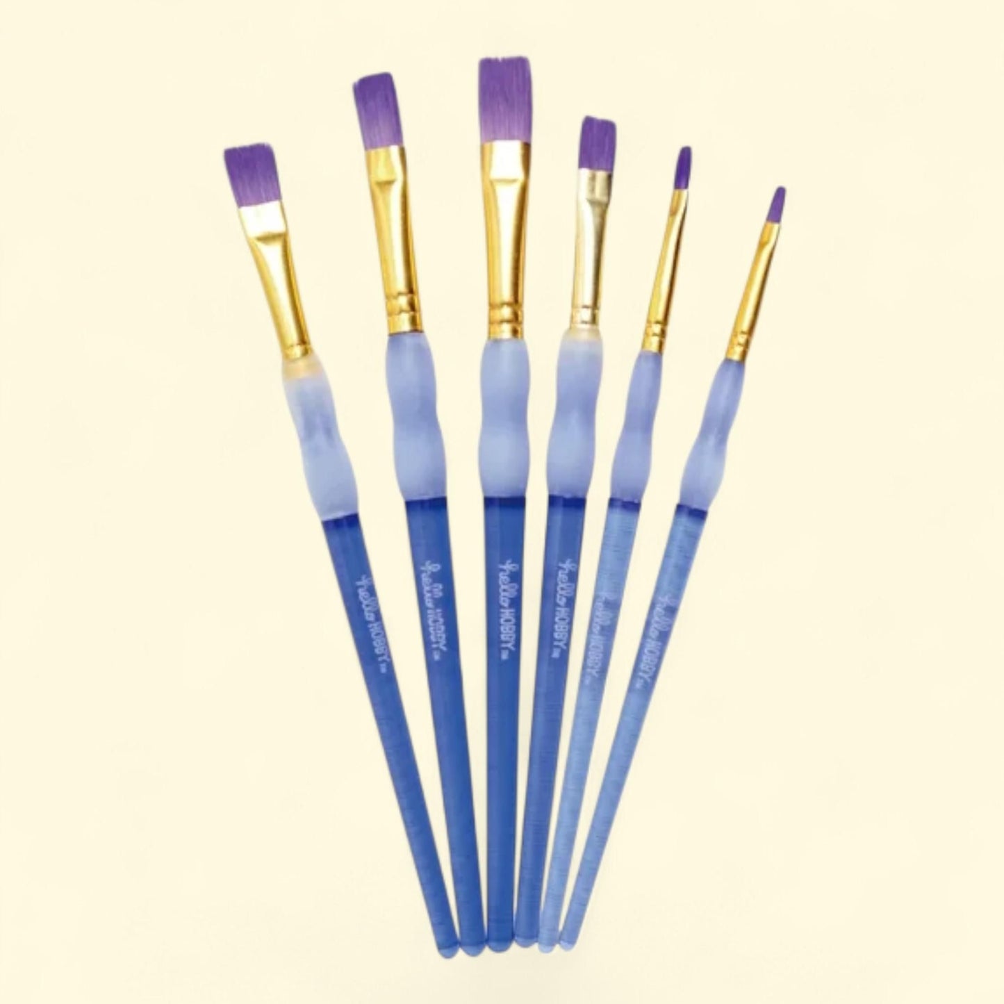 Hello Hobby Flat Synthetic Bristle Art Brushes, 6 Pack — authentic US product shipped worldwide by Treatspree