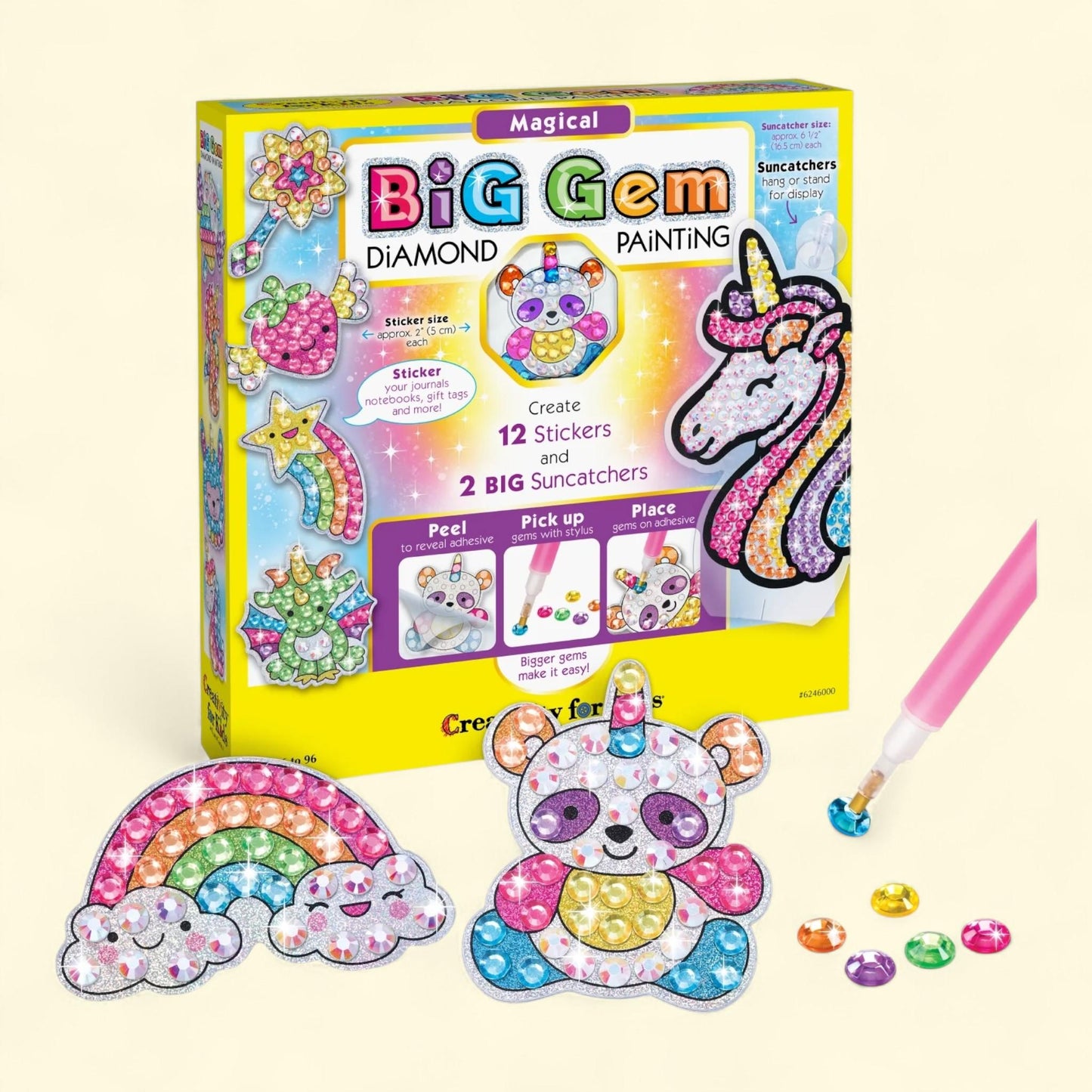 Creativity for Kids Gem Diamond Painting Kit: Magical Unicorn, 6-8+