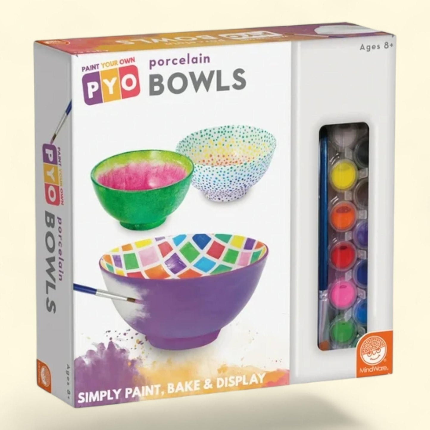 MindWare Paint Your Own Porcelain Bowls, 3 Bowls, 4.5" Diameter