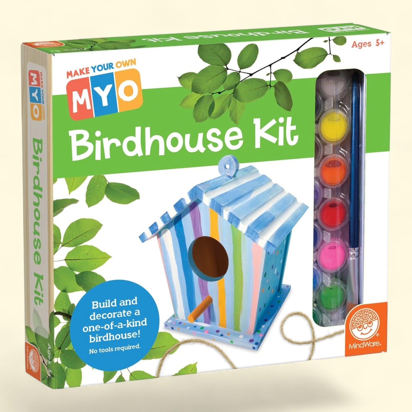 MindWare Make Your Own Birdhouse Kit, Wood Art Kit, Includes Pre-Cut Wood Pieces and Art Supplies, Kids, 1 Kit