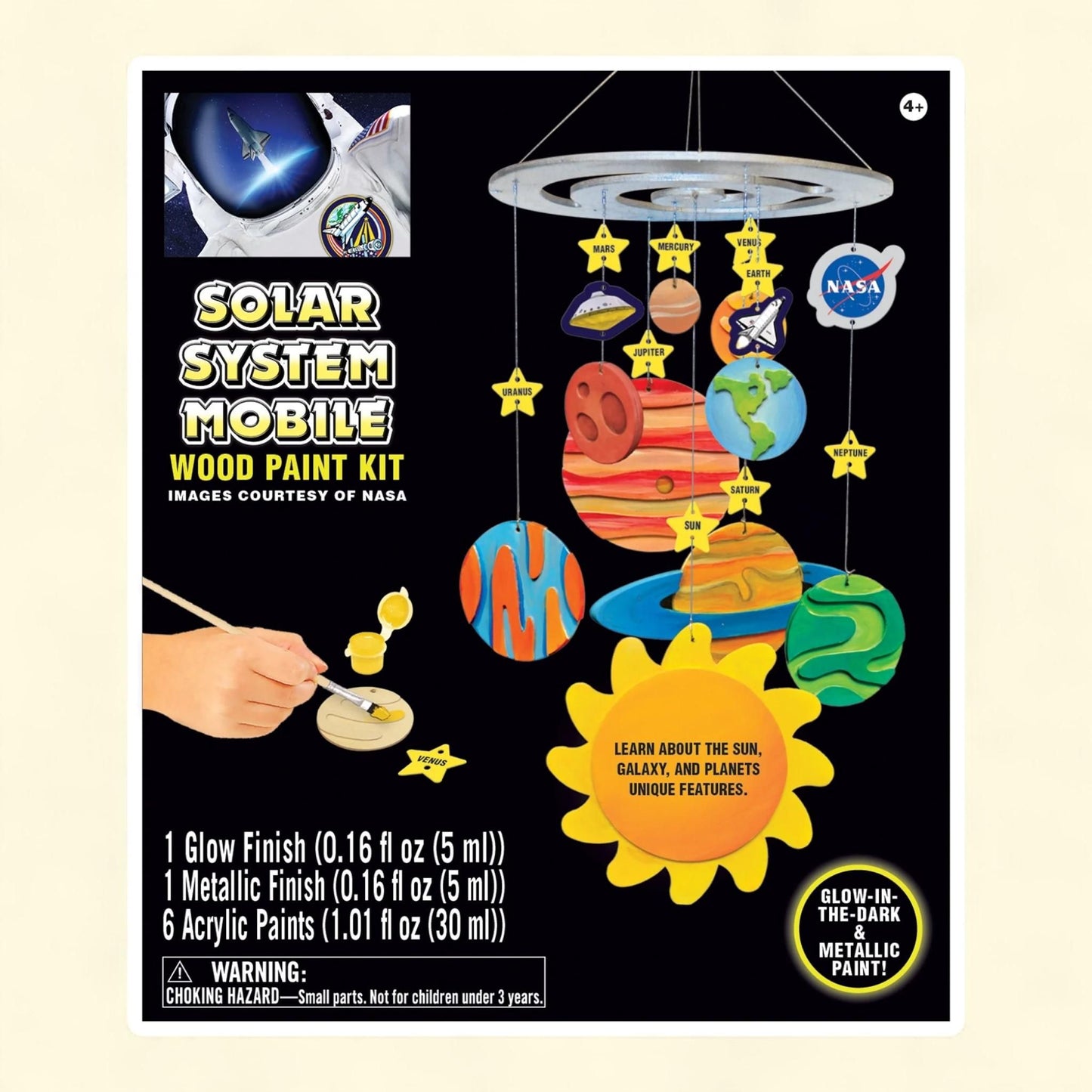 Works of Ahhh Craft Set, NASA Solar System Mobile Wood Paint Kit