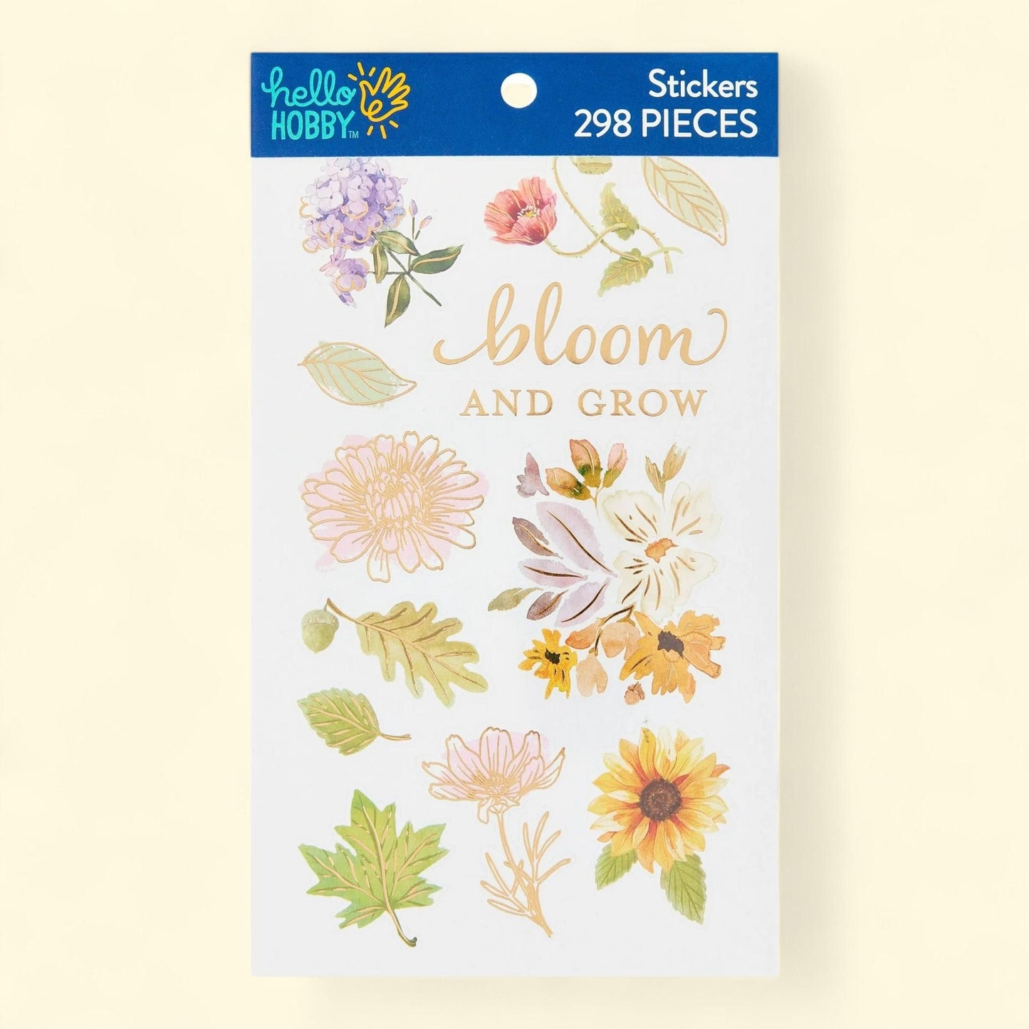 Hello Hobby Flower Sticker Book, Traditional Flower Stickers, 298 Pack
