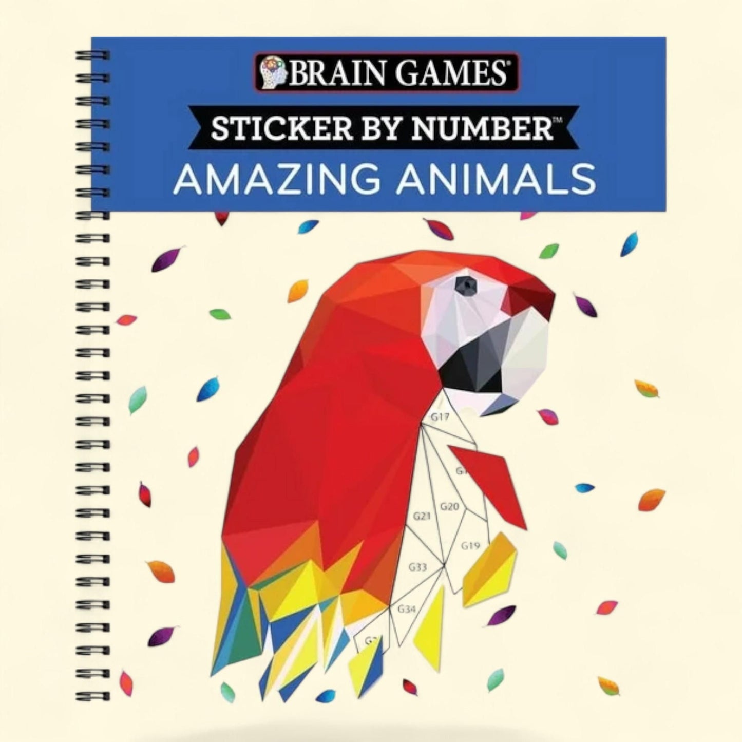 Brain Games - Sticker by Number: Amazing Animals, Spiral-Bound, Pages 52
52