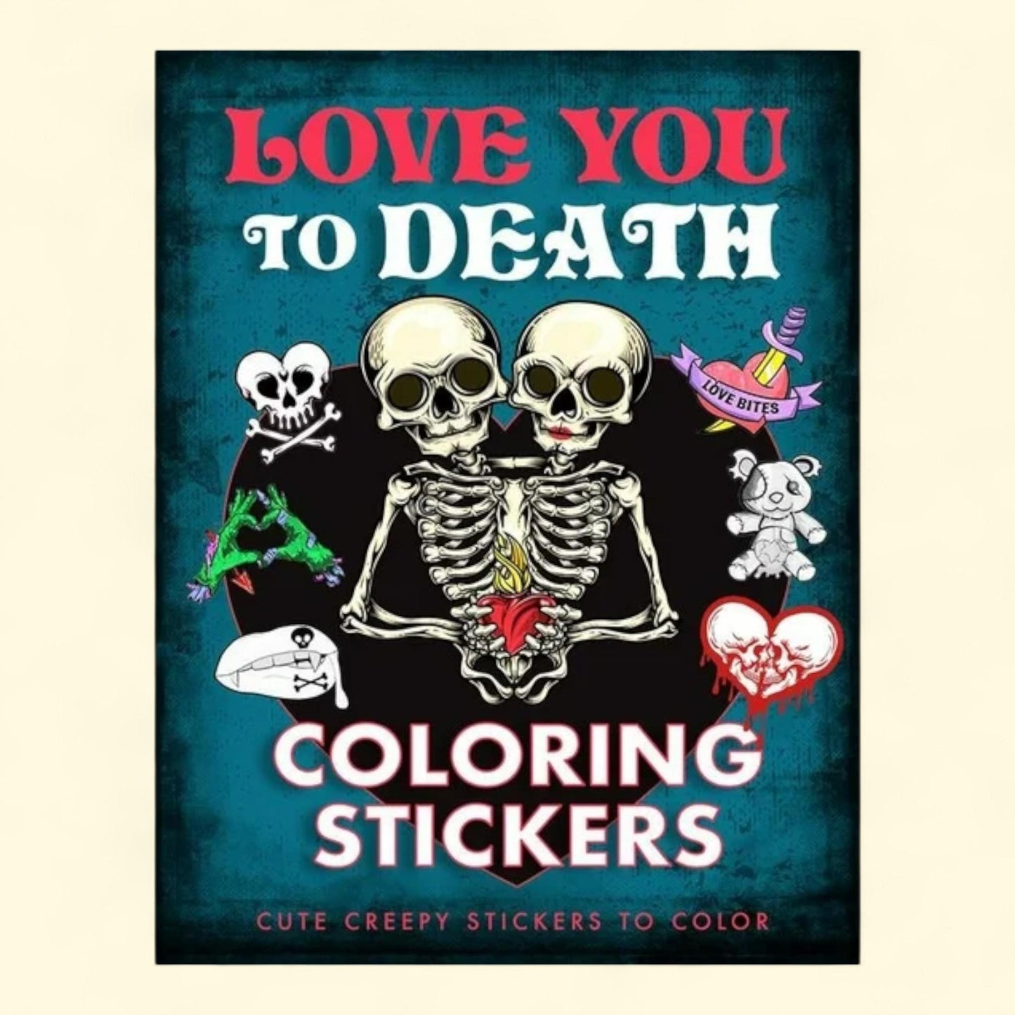 Thunder Bay Press Love You to Death Coloring Stickers, Cute Creepy Stickers to Color, Paperback