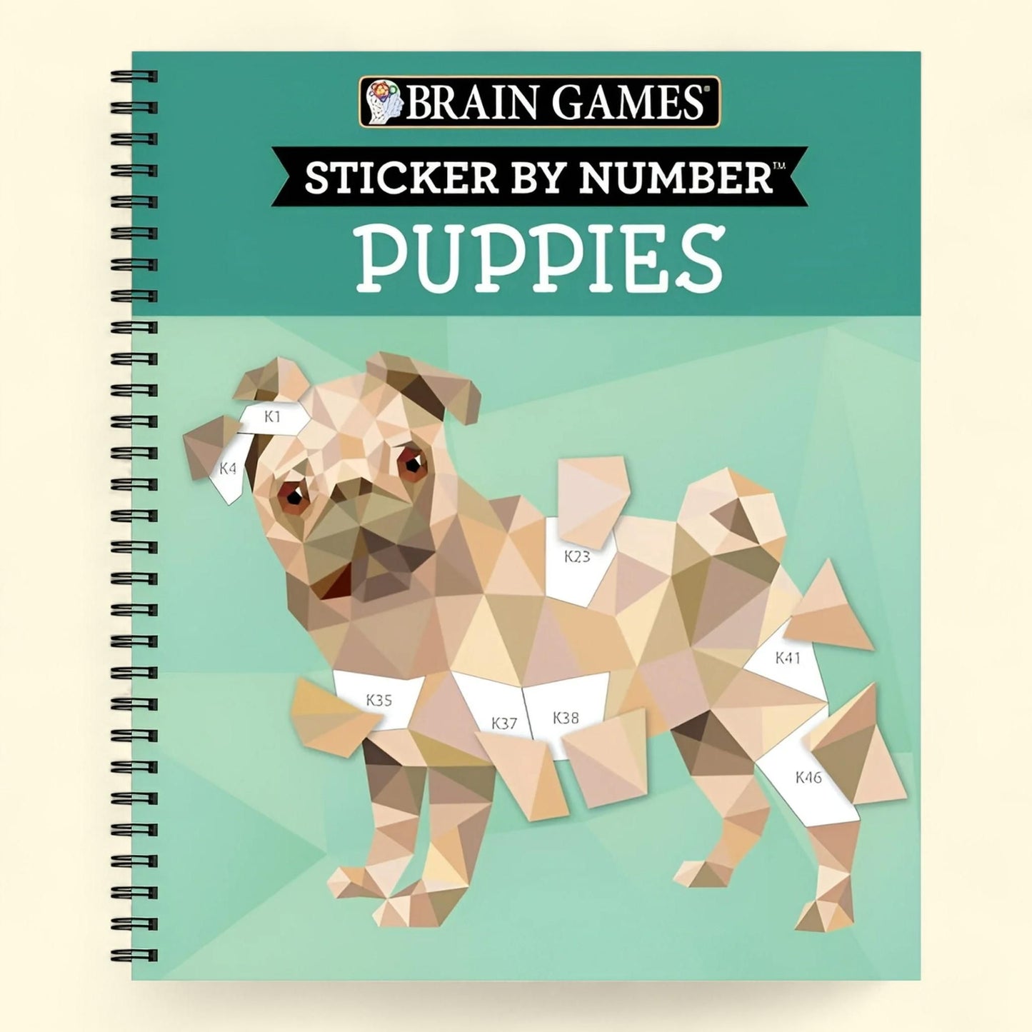 Brain Games - Sticker by Number: Puppies, Spiral-Bound