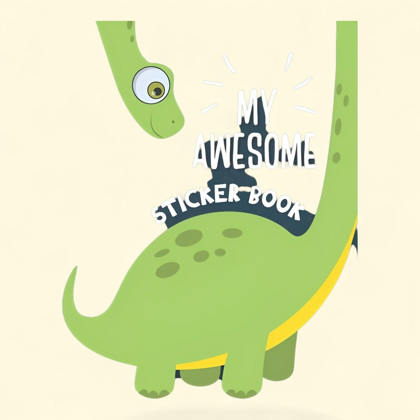 My Awesome Sticker Book, Blank Sticker Book for Collecting Stickers, Premium Dinosaur Cover, Paperback