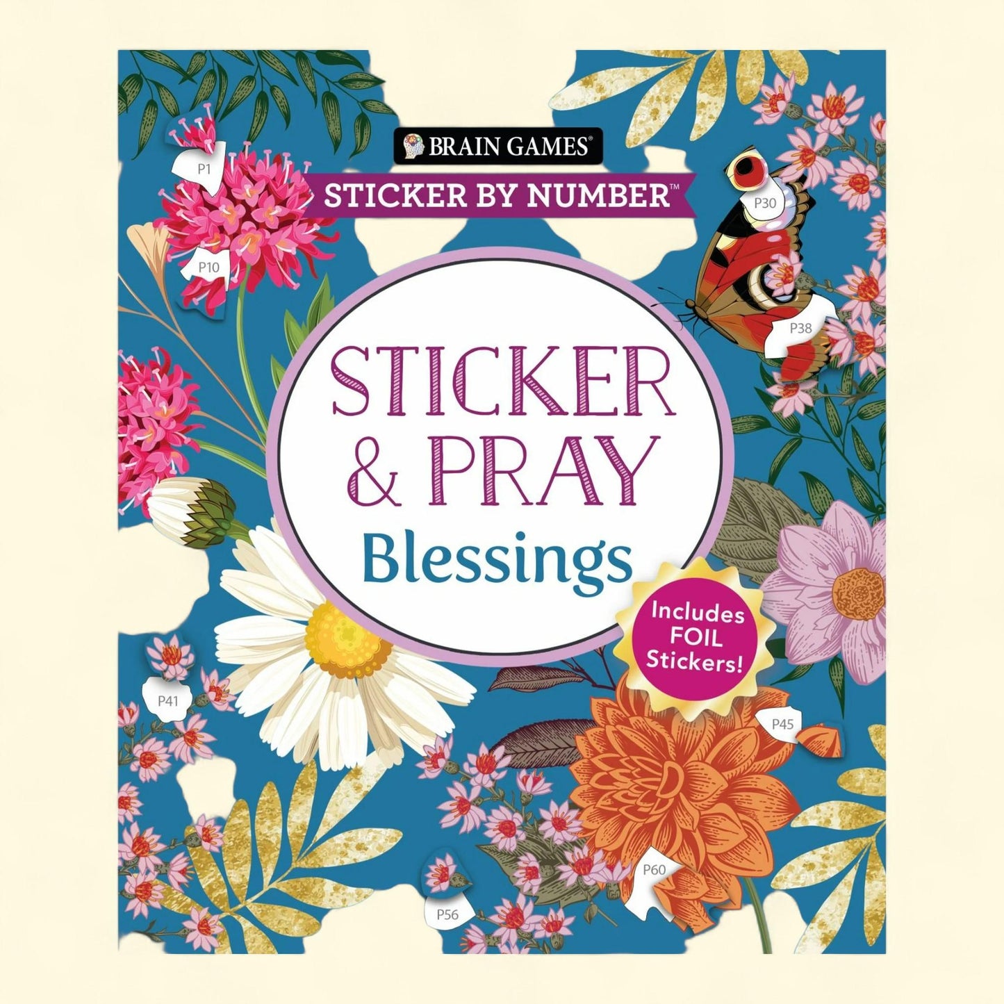 PIL Brain Games - Sticker by Number: Blessings, 104 pages