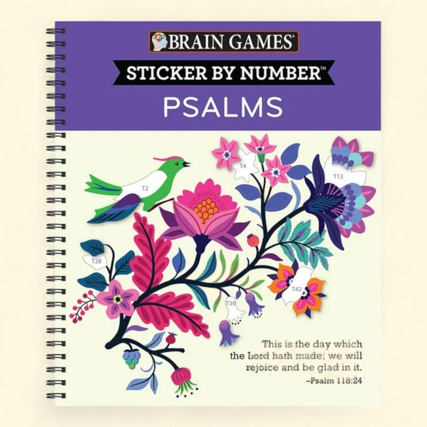 Brain Games - Sticker by Number: Psalms, Spiral-Bound