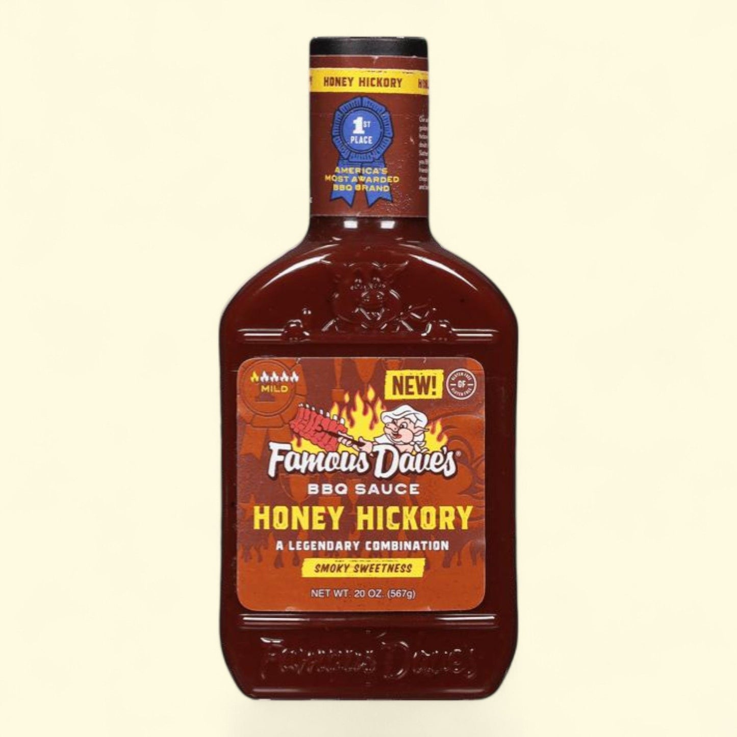Famous Dave's Honey Hickory BBQ Sauce, 20 oz Bottle