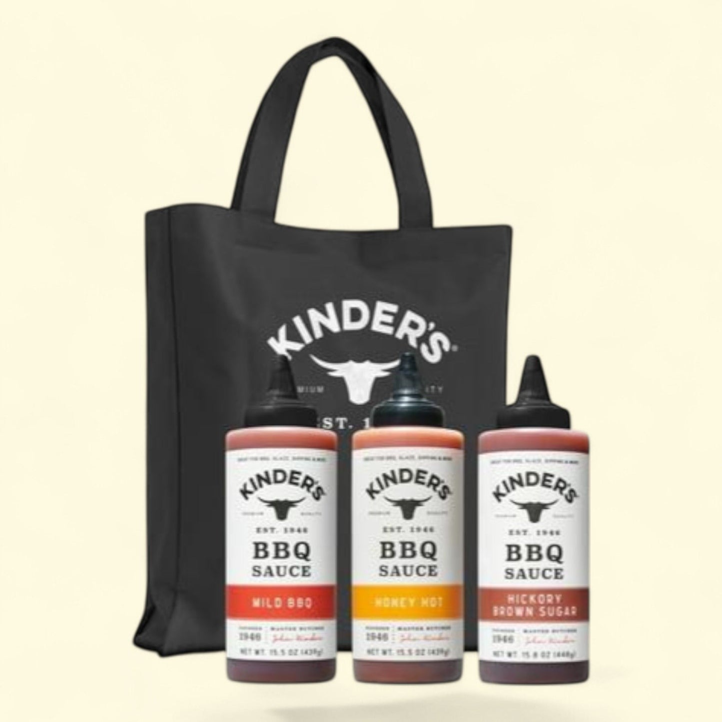 Kinder's BBQ Sauce Set, 3 BBQ Sauces, Tote Bag 15.5oz