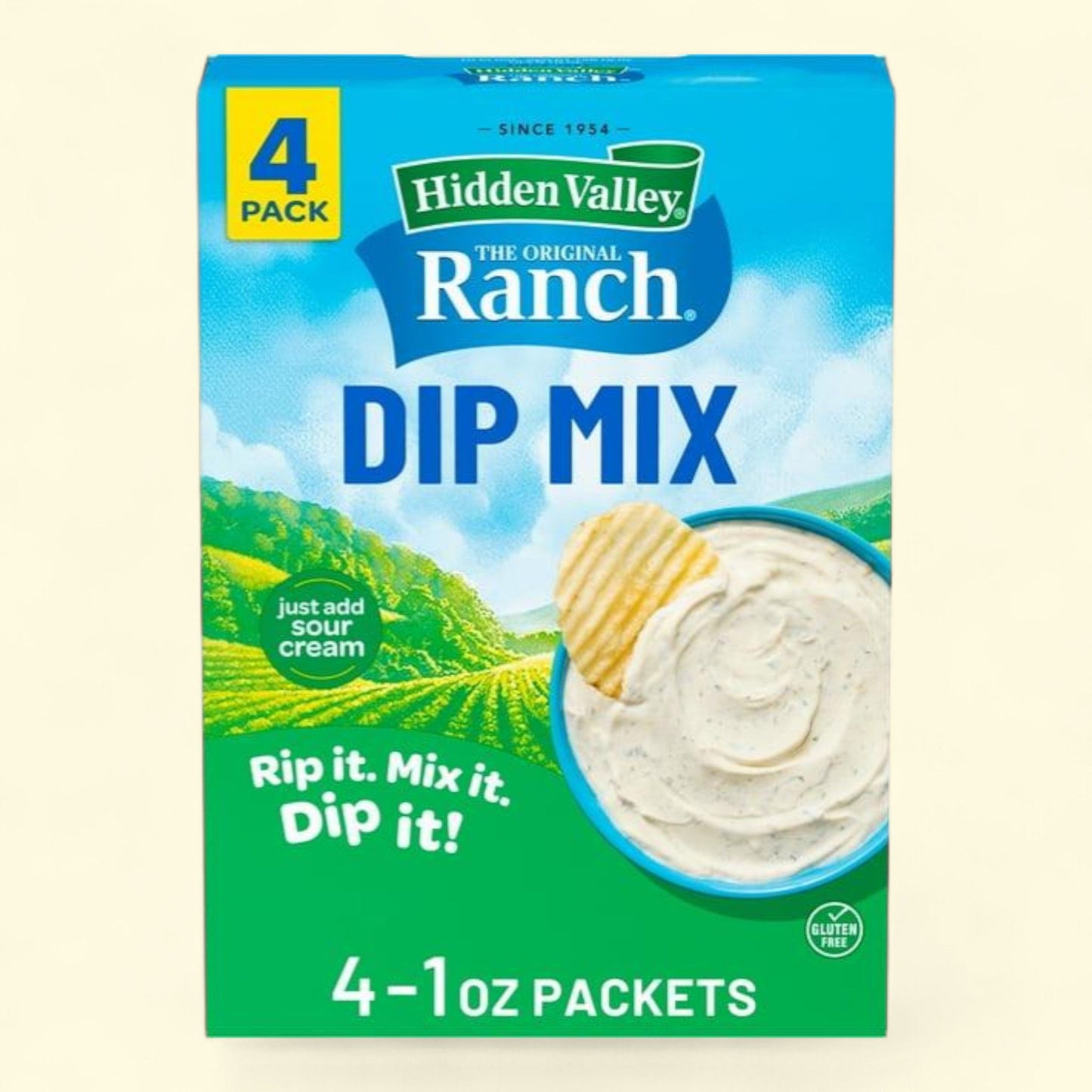 Hidden Valley Ranch Dips Mix, 1 oz, 4 Packets