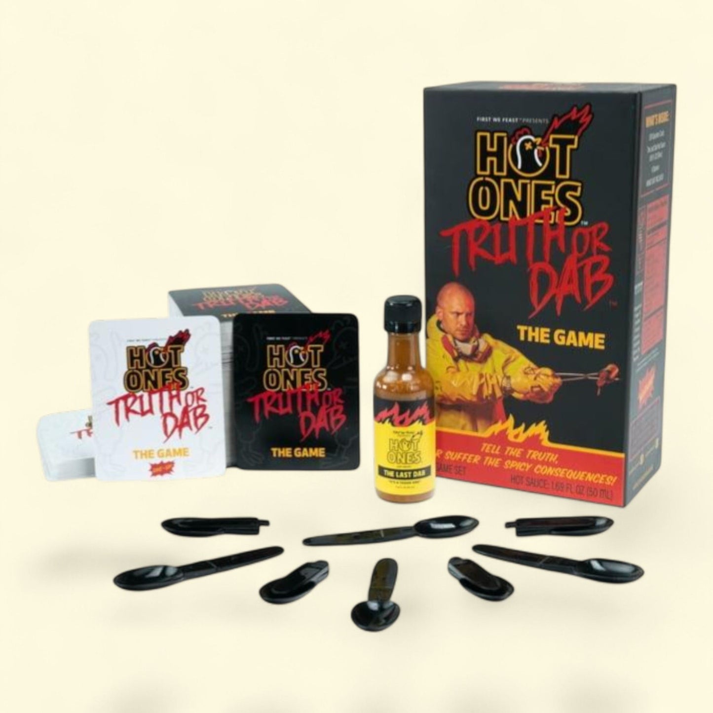 Hot Ones Truth or Dab Game, Hot Sauce Included, Ages 17+