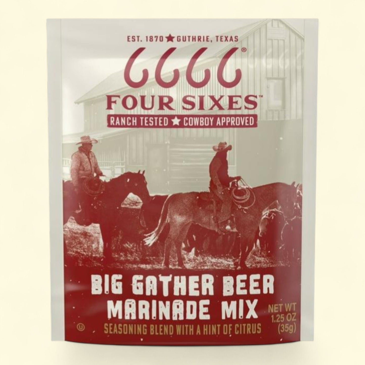 Four Sixes Beer Marinade Mix, Meat Marinade, 1.25 oz