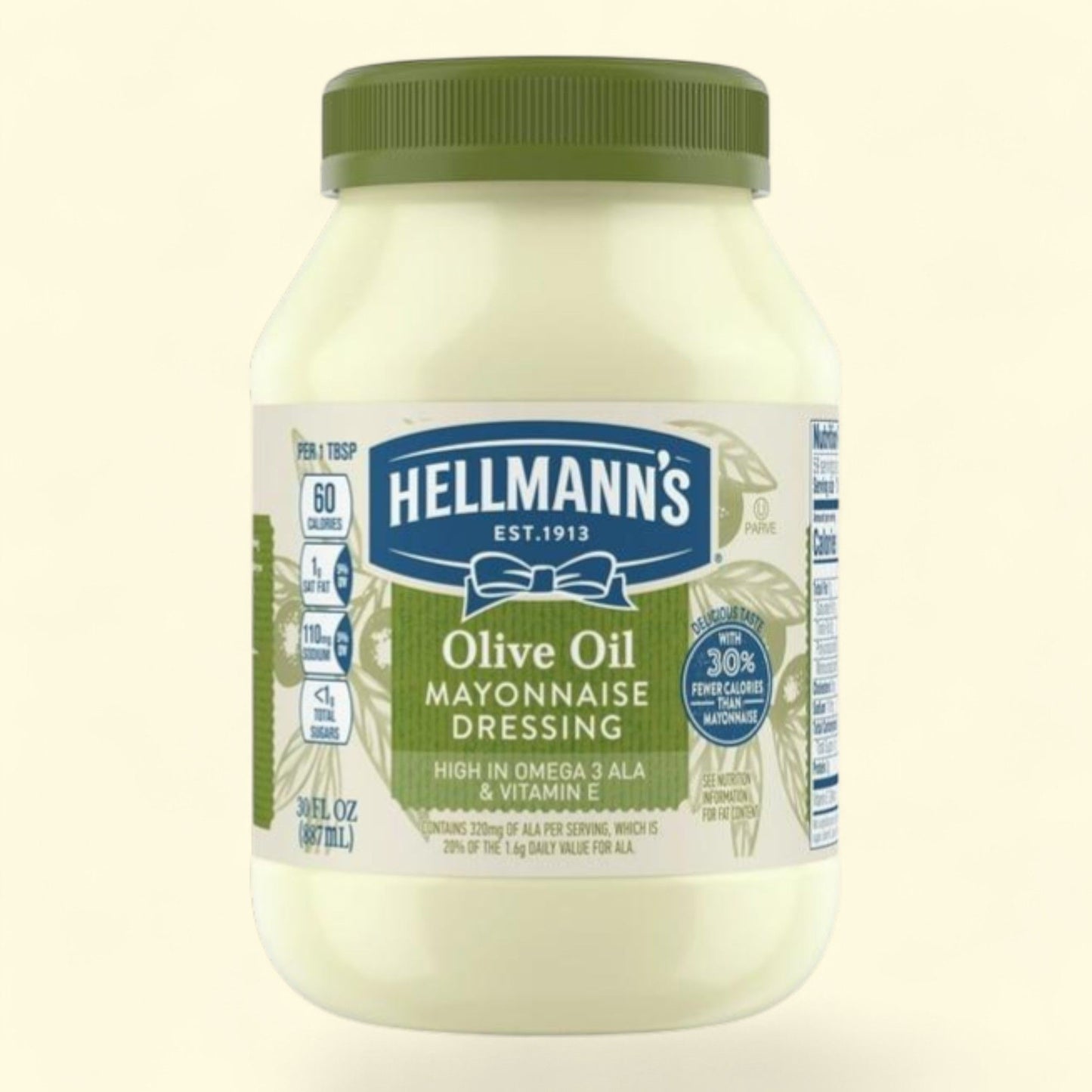 Hellmann's Olive Oil Mayonnaise, 30 fl oz Jar