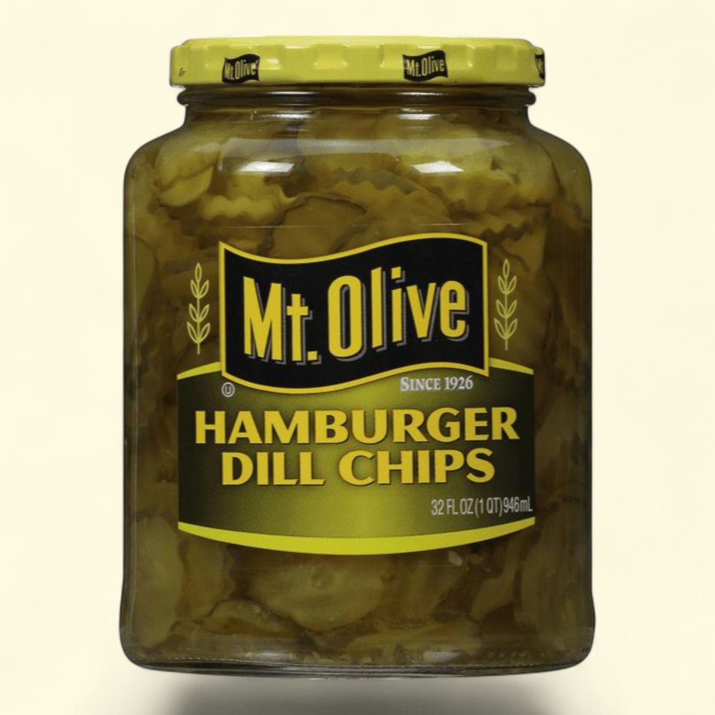 Mt. Olive Hamburger Dill Pickle Chips, 32 fl oz Jar — authentic US product shipped worldwide by Treatspree