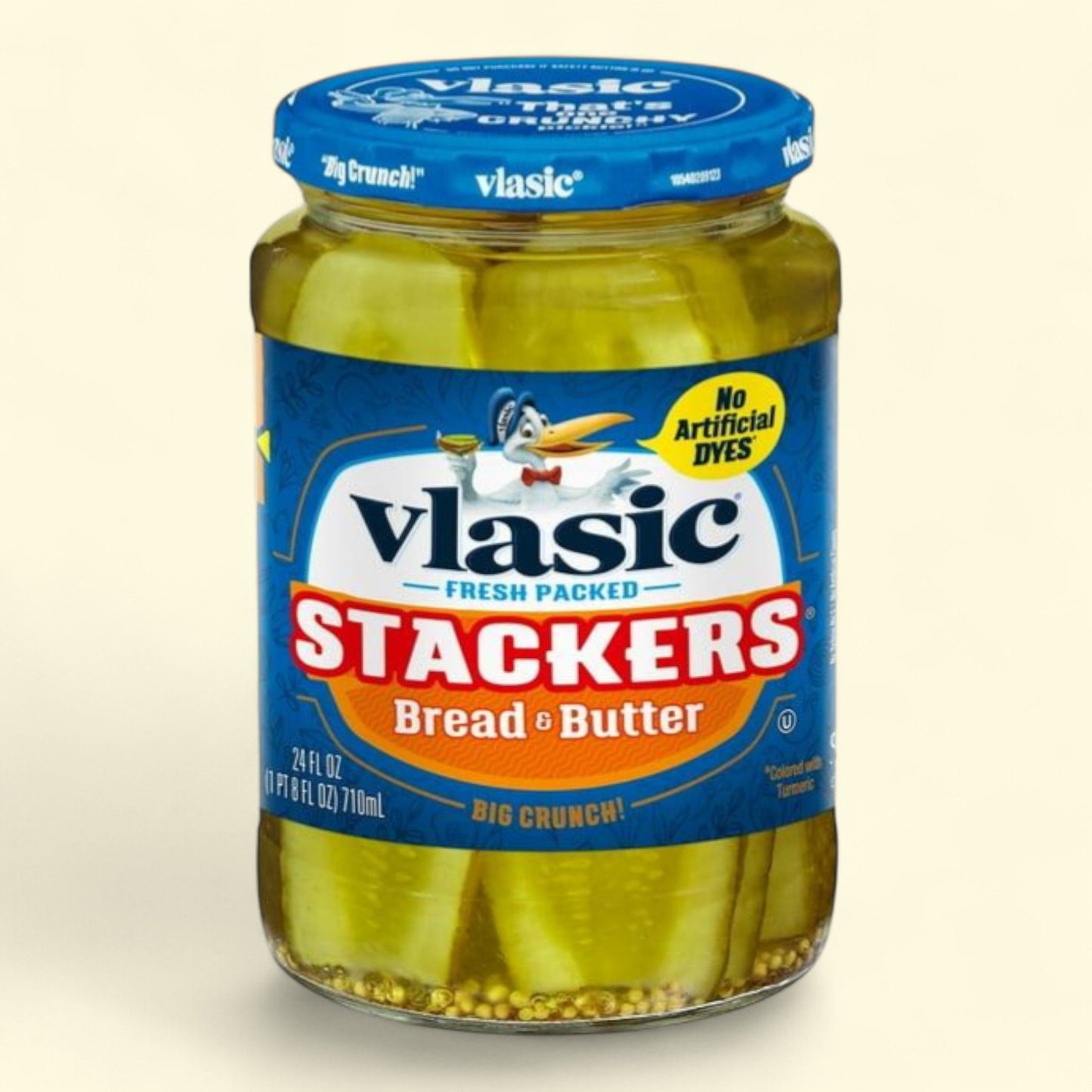 Vlasic Stackers Bread and Butter Pickles, Sweet Pickle Chips, 24 fl oz Jar